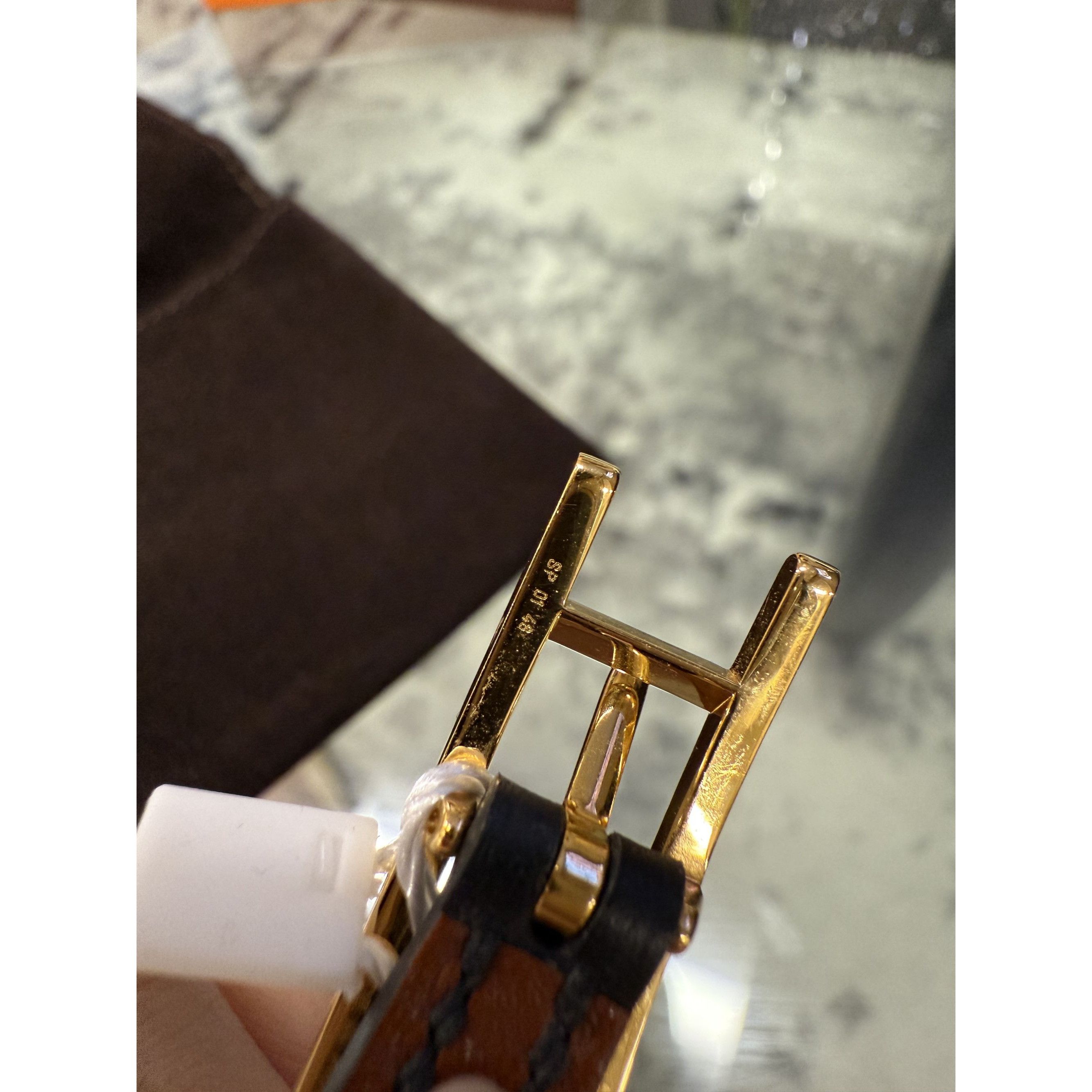 Hermes Hermès Black & Tan Reversible Leather Bracelet With Gold-Pla Size ONE SIZE - 12 Thumbnail
