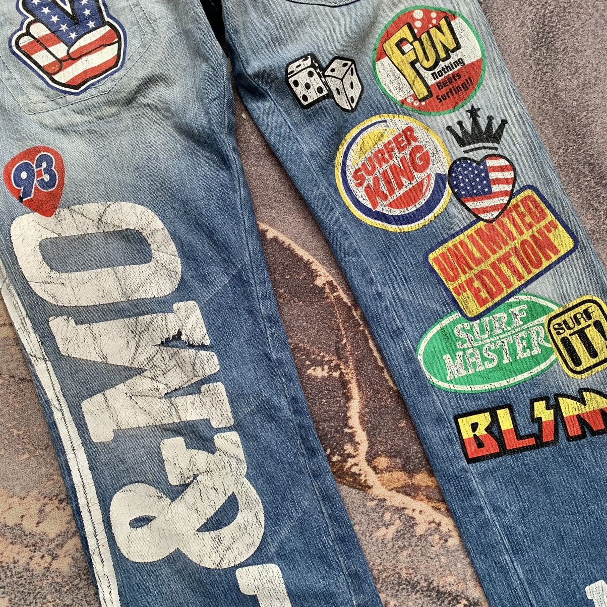 Japanese Brand × Vintage Blue Moon Blue Distressed Jeans Size US 29 - 4 Thumbnail