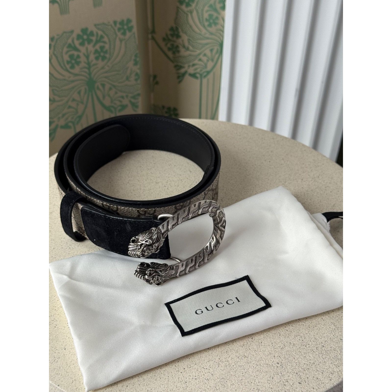 Gucci Gucci Dionysus Printed Monogram Canvas and Suede Belt 90/36 Size 36 - 4 Thumbnail
