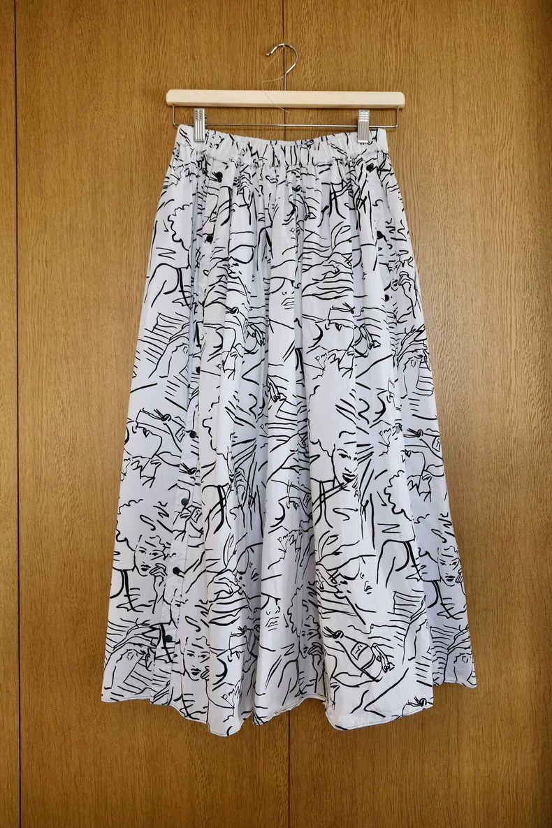 Kenzo Kenzo Vintage Portrait Print Cotton Skirt - dmc Size US 36 / EU 52 - 1 Thumbnail
