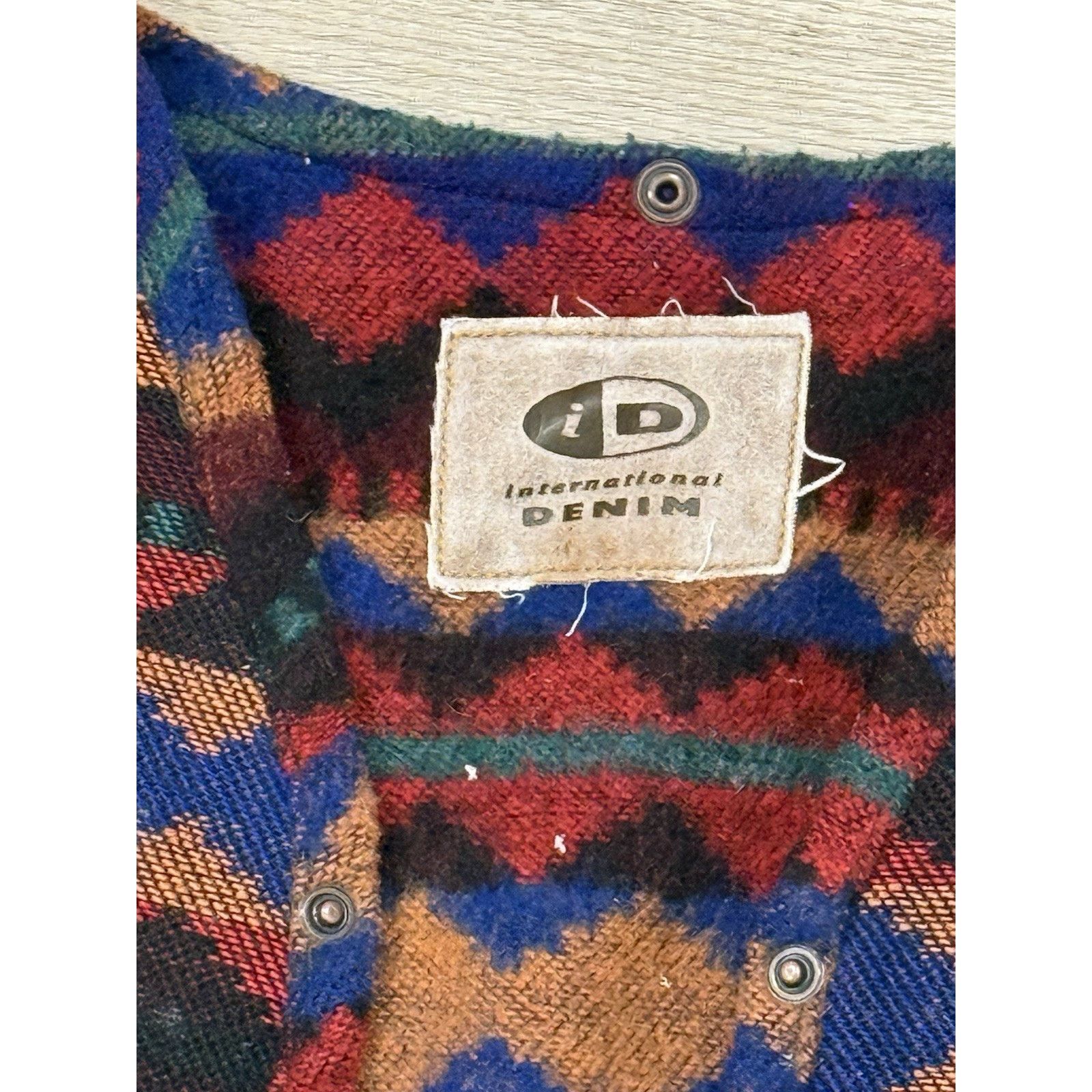 Vintage Vintage 80s International Denim Aztec Pattern Vest Liner Size US M / EU 48-50 / 2 - 2 Thumbnail