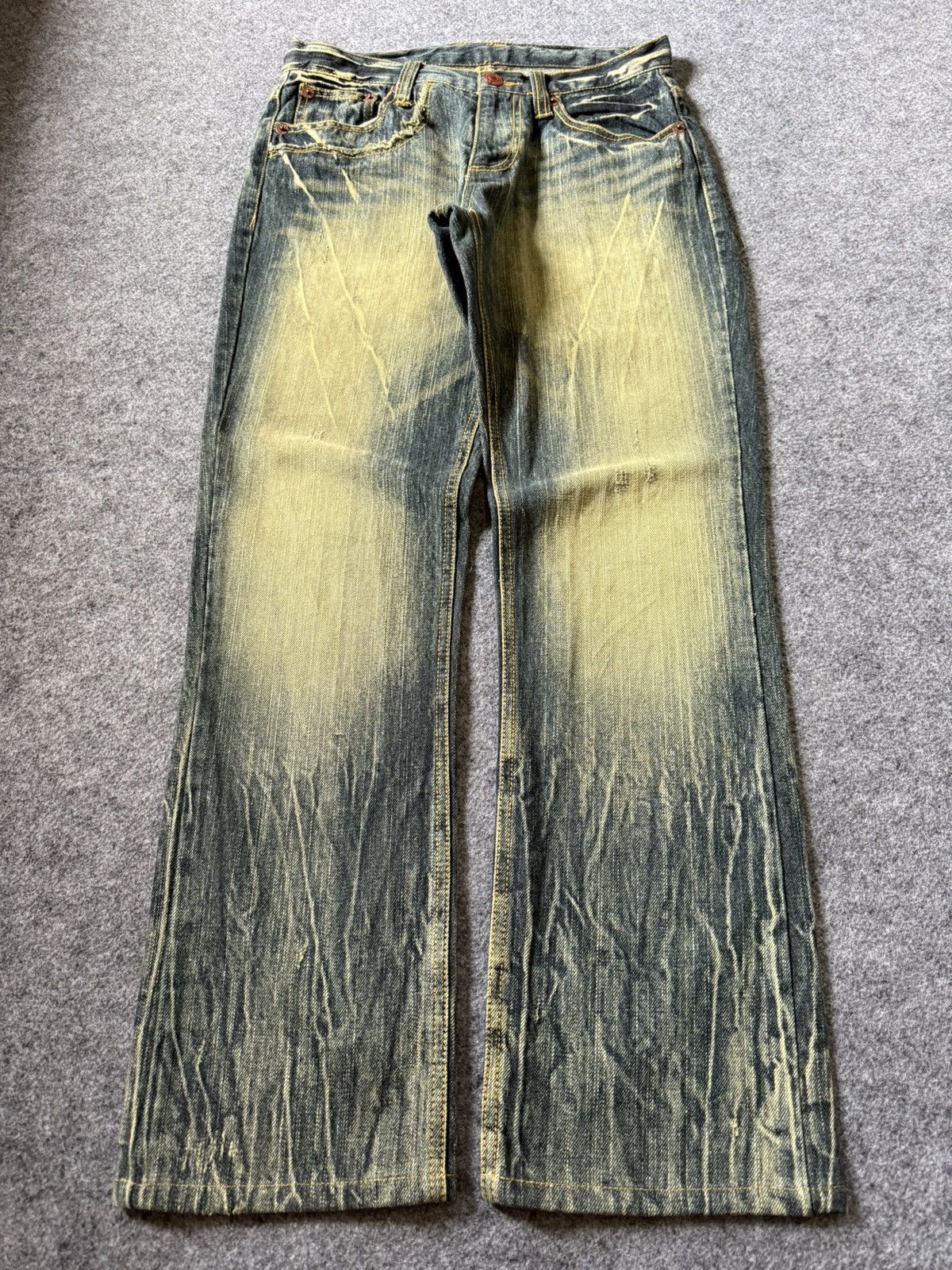 Japanese Brand Clone Devgru Japan Artisal Mud Wash Wrinkle Texture Jeans Size US 30 / EU 46 - 2 Thumbnail