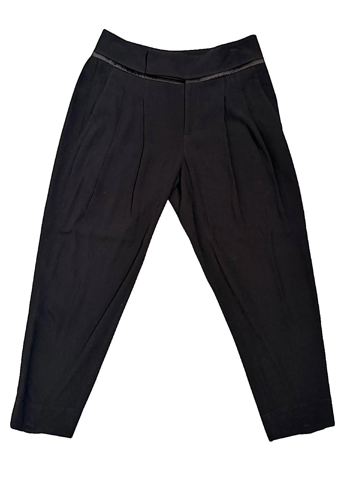 Helmut Lang Helmut Lang Black Pleated Tuxedo Trousers – Size 0 Size 25" / US 0 / IT 36 - 1 Thumbnail