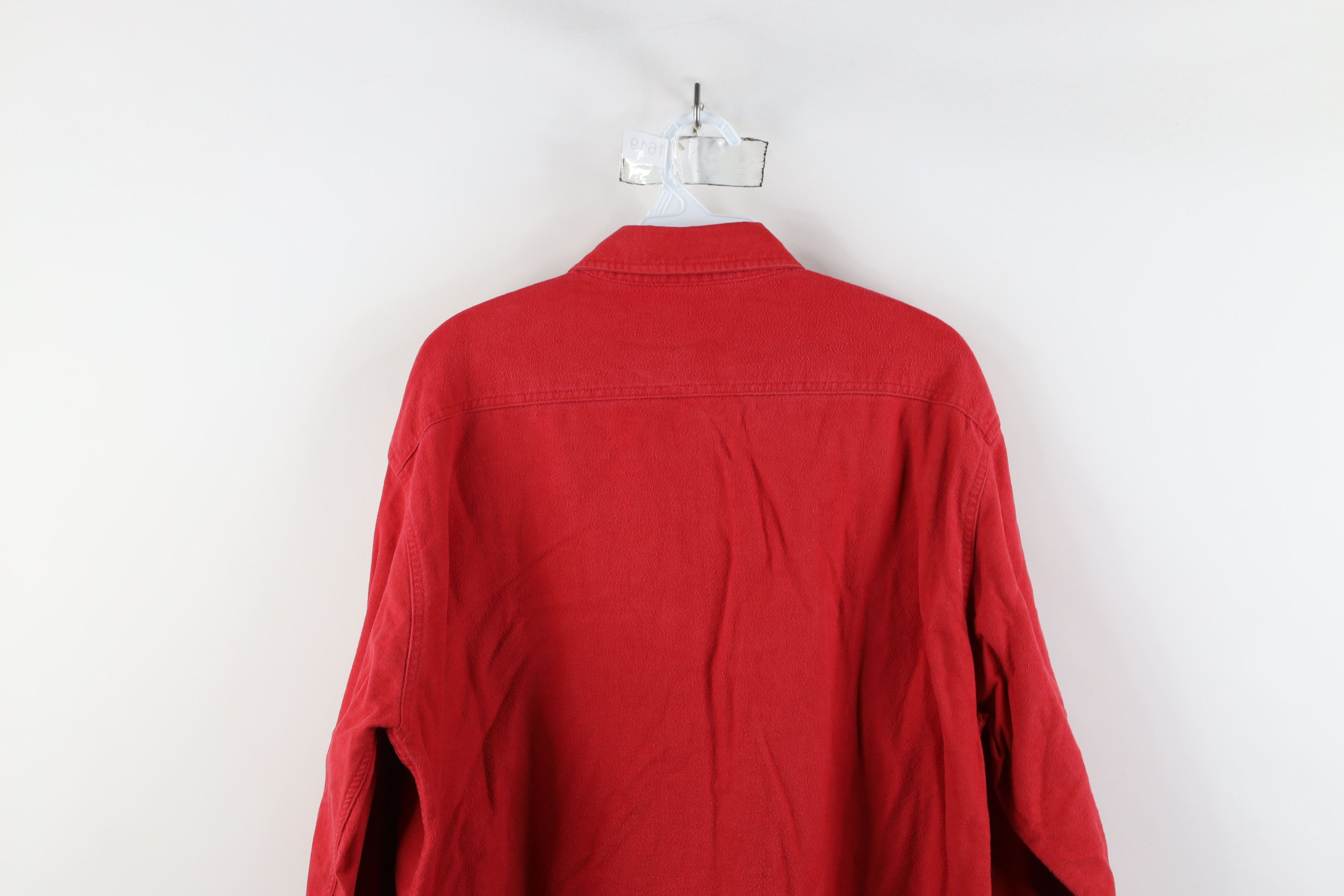 Vintage Vintage 70s Streetwear Cloth Collared Button Shirt Red Size US L / EU 52-54 / 3 - 13 Thumbnail