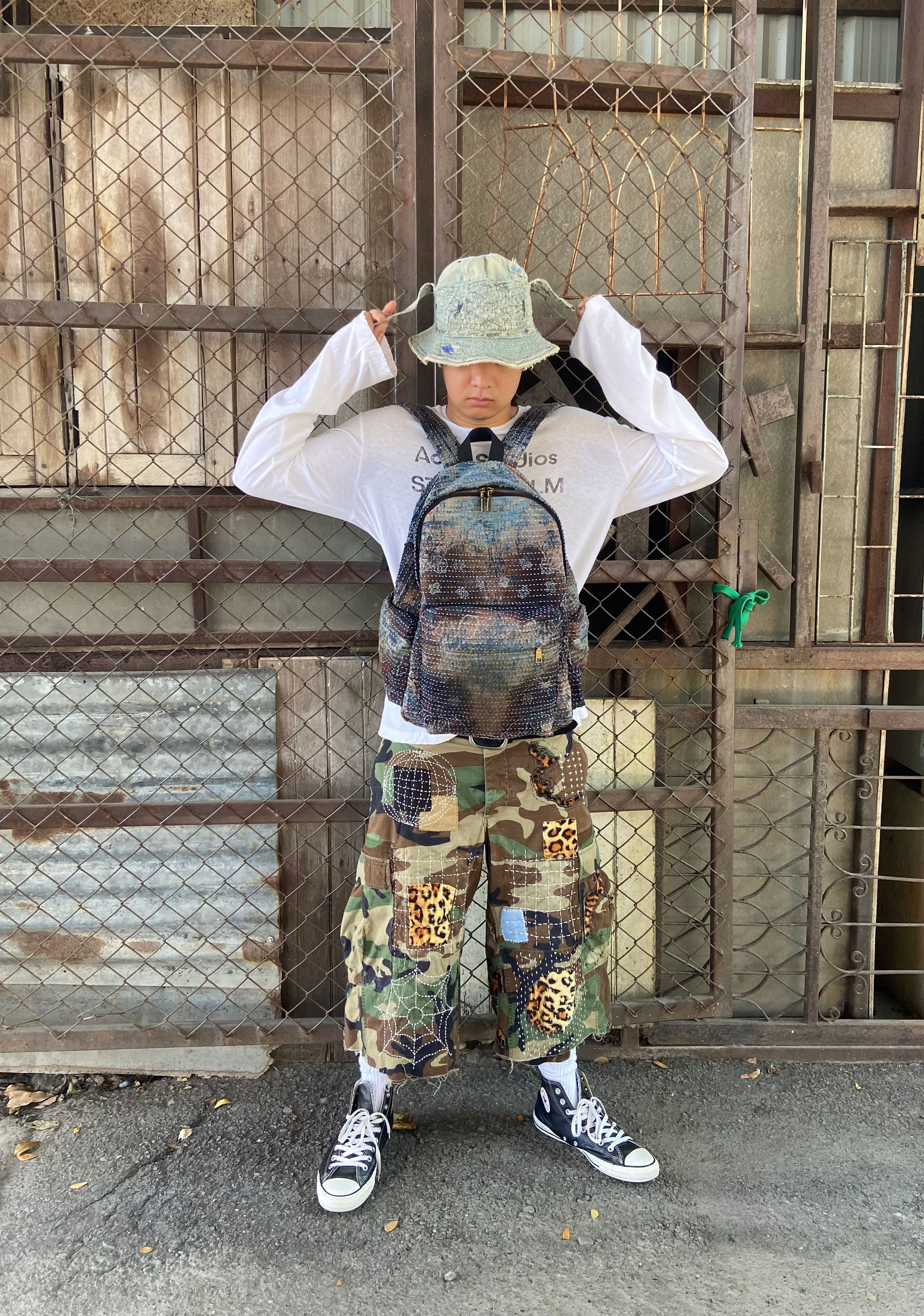Japanese Brand 1995s VINTAGE CAMO CARGO SASHIKO PATCH SHORTS Size US 34 / EU 50 - 11 Thumbnail