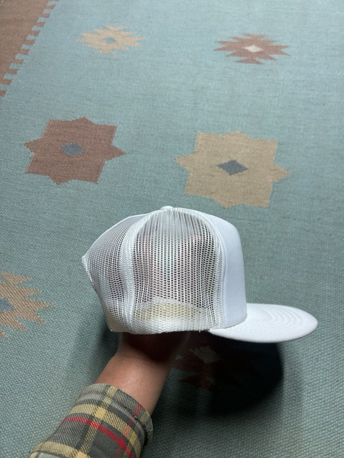 Vintage Vintage 80s trucker hat blank white snapback plain Size ONE SIZE - 8 Thumbnail