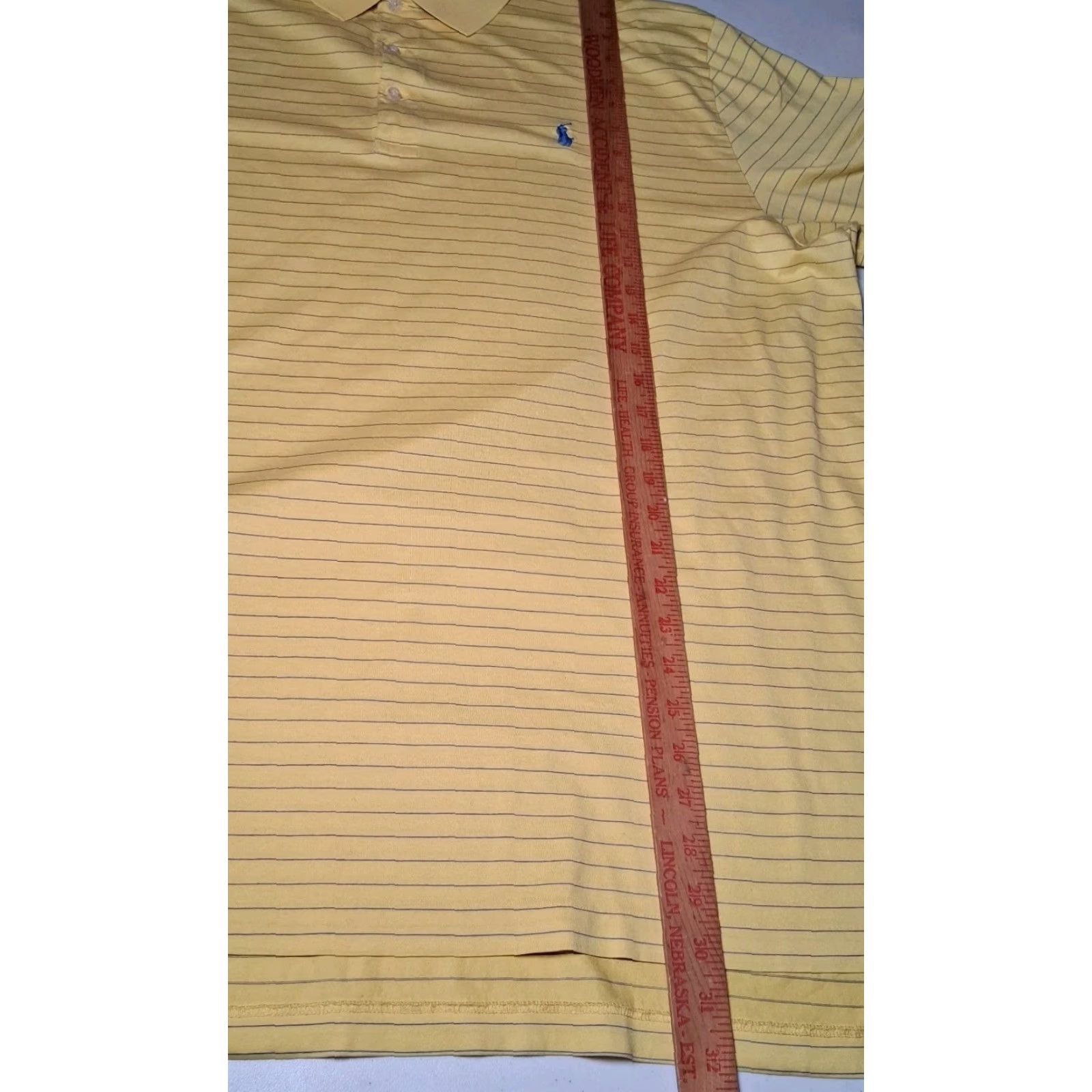 Vintage Polo Golf Shirt Men XXL Yellow Blue Striped Pony Logo Golfing Shirt Mens XXL Yellow Striped Polo Shirt Size US XXL / EU 58 / 5 - 4 Thumbnail