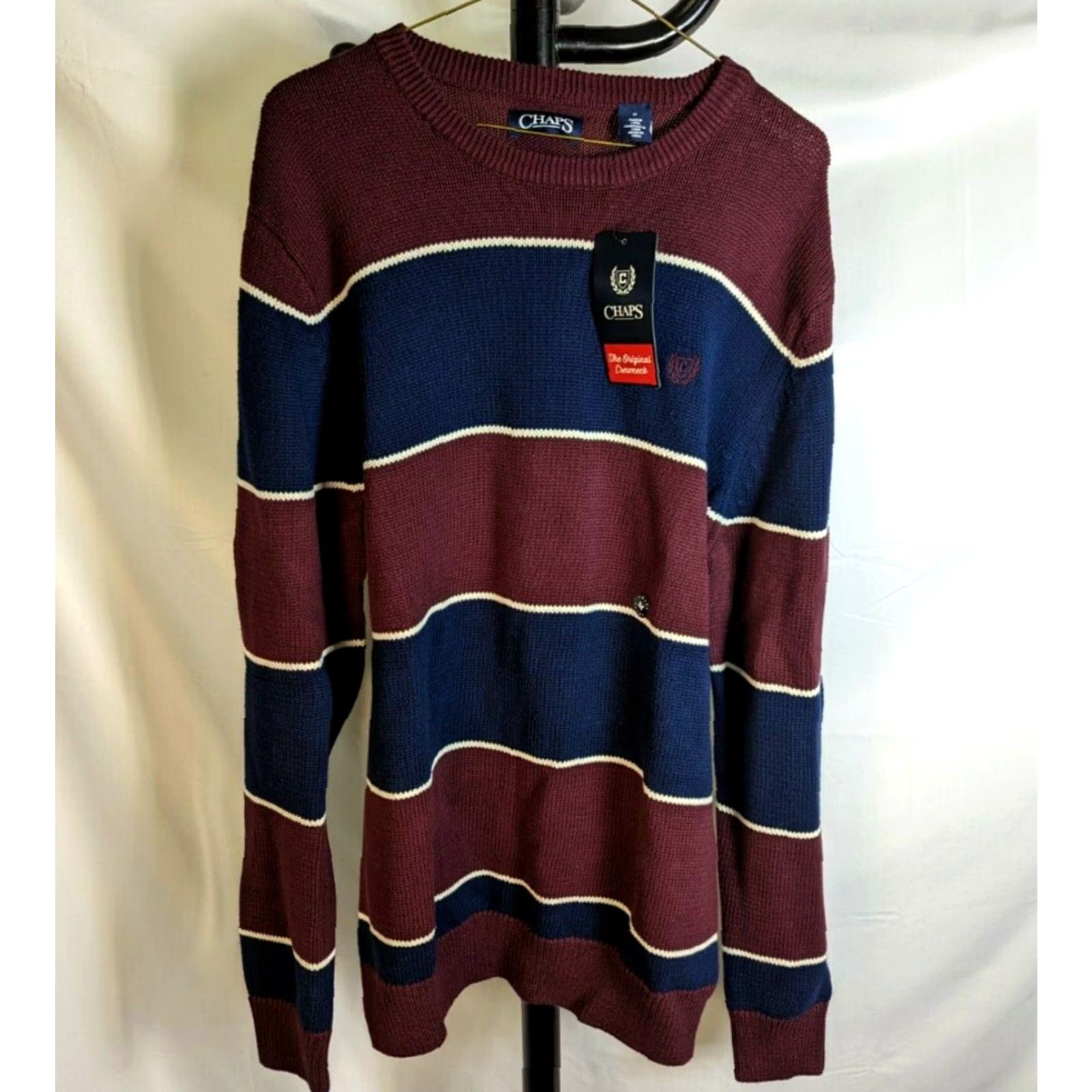 Chaps NWT Chaps Original Crewneck Mens Medium Rich Ruby Long Sleeve Knit Sweater Size US M / EU 48-50 / 2 - 2 Thumbnail