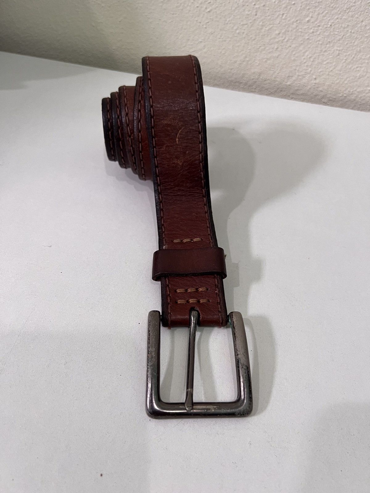 Genuine Leather Vintage Genuine Leather Buckle Belt Size ONE SIZE - 2 Thumbnail