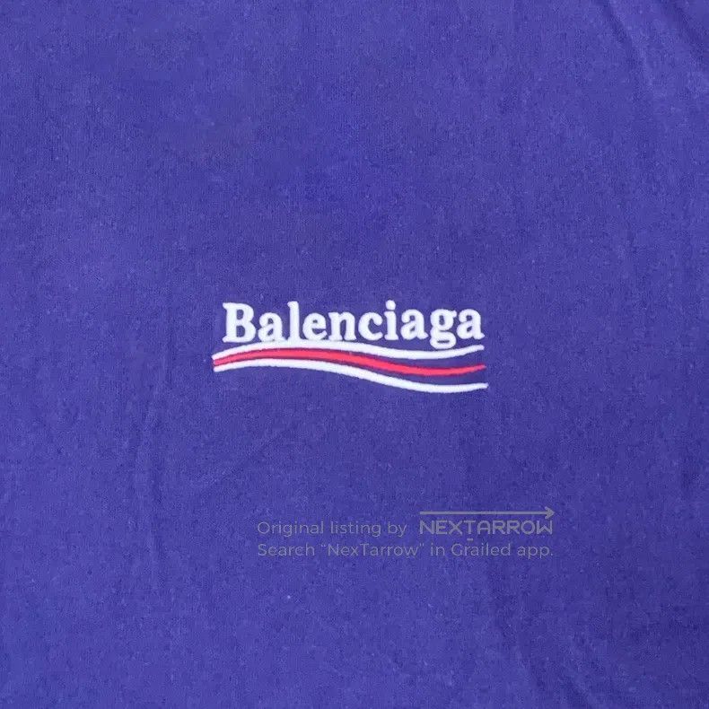 Balenciaga Balenciaga Blue Cola Logo Round Neck Short Sleeve T-Shirt Size US S / EU 44-46 / 1 - 4 Thumbnail