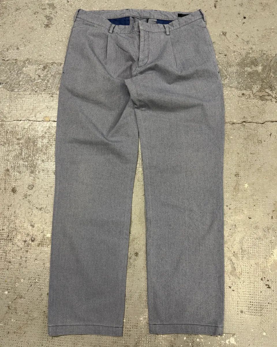 Prada × Vintage 2000s Prada Blue Grey Minimalist Straight Pants Size US 33 - 3 Thumbnail
