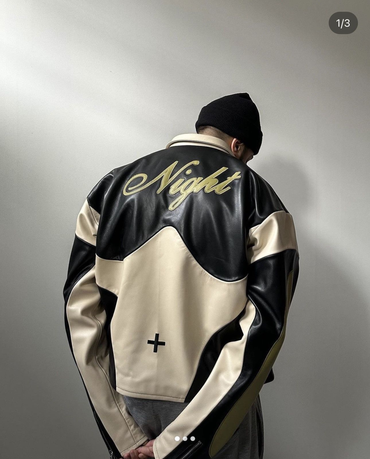 Lab leather oversized biker jacket hotsell