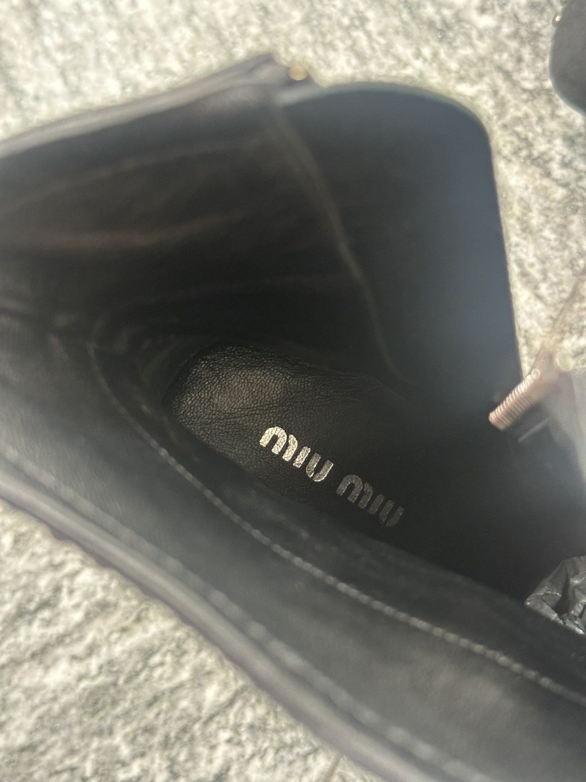 Designer × Miu Miu Miu Miu black studded leather boots platform Y2K vero cuoio Size US 5 / IT 35 - 7 Thumbnail