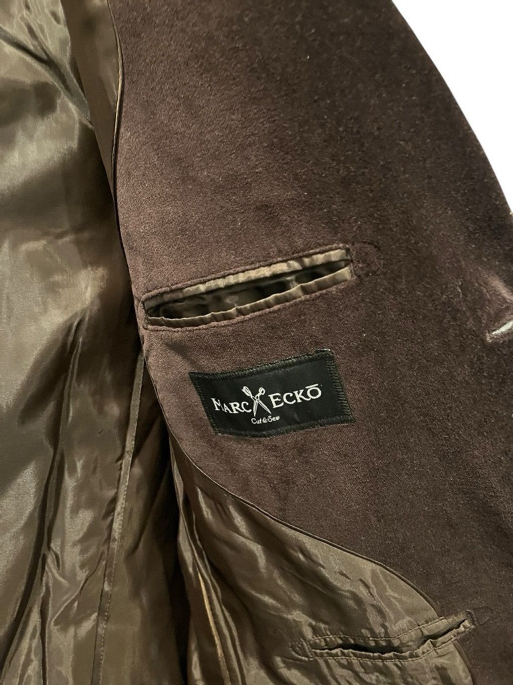 Marc Ecko Vintage Marc Ecko Velvet Cut & Sew Brown Blazer Size XL Size 48R - 6 Thumbnail