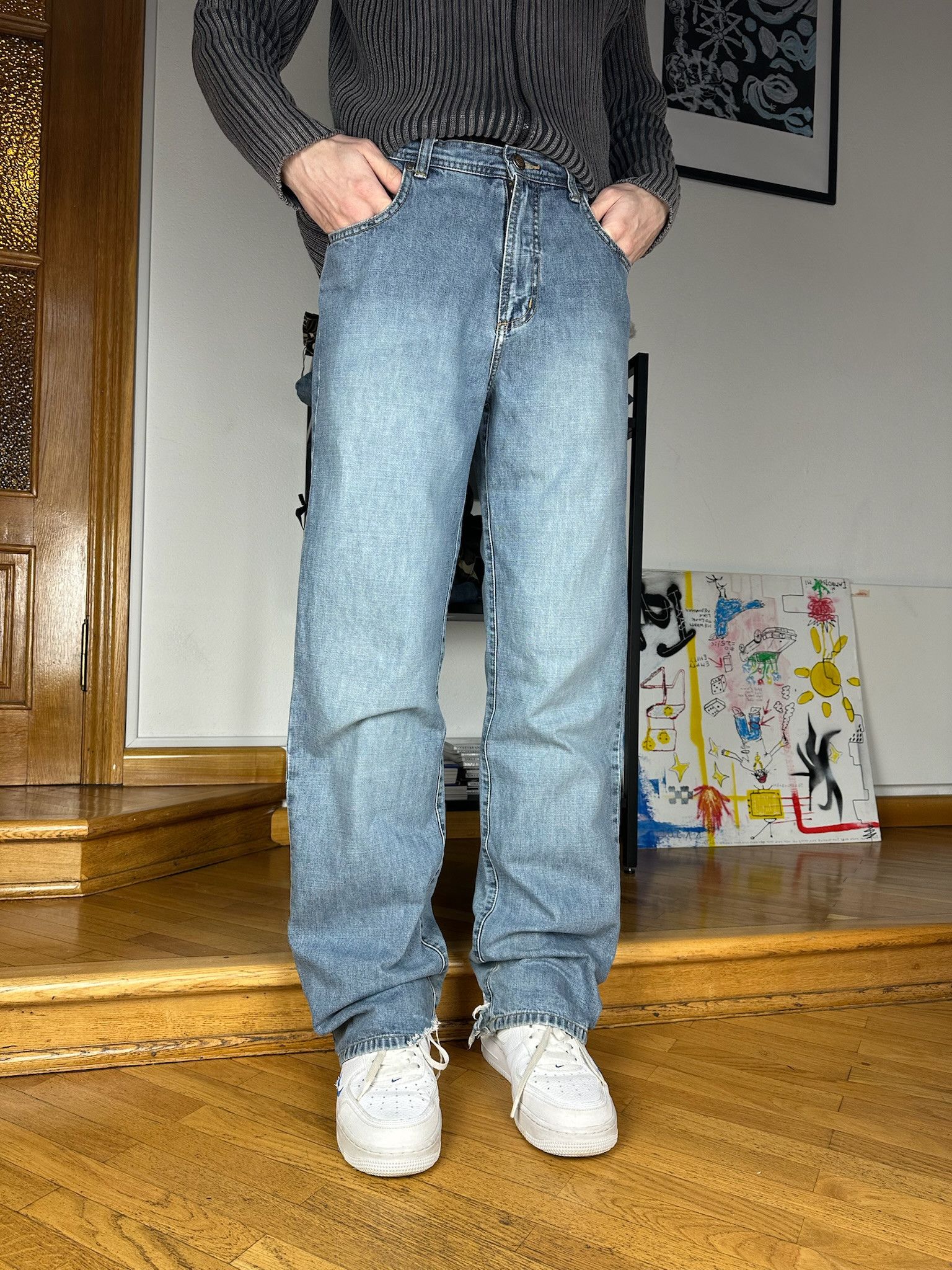 Oakley Vintage Oakley jeans industrial denim distressed Size US 31 - 1 Thumbnail