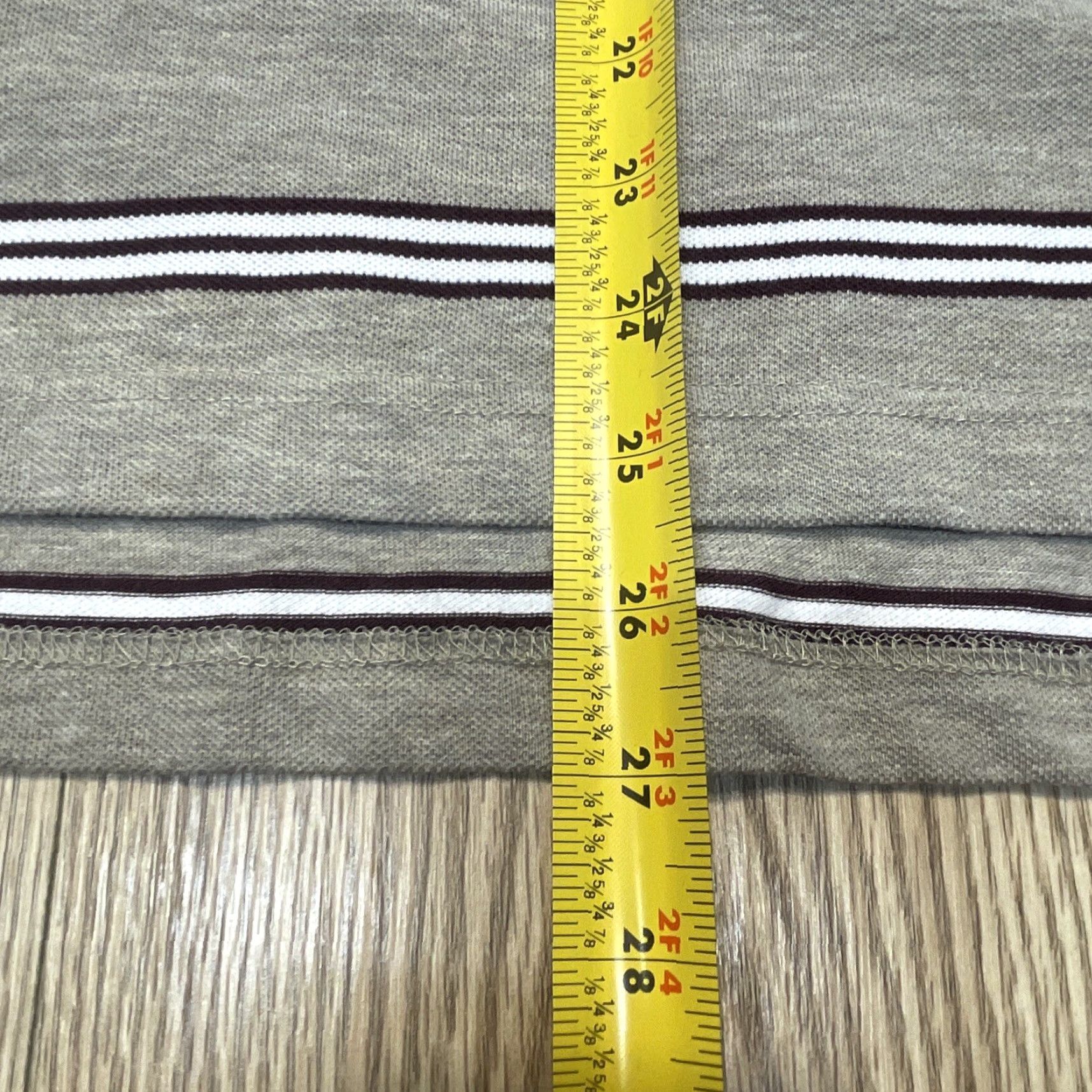Chaps CHAPS Everyday Polo Shirt Large Tan Red White Striped Mens Size US L / EU 52-54 / 3 - 5 Thumbnail