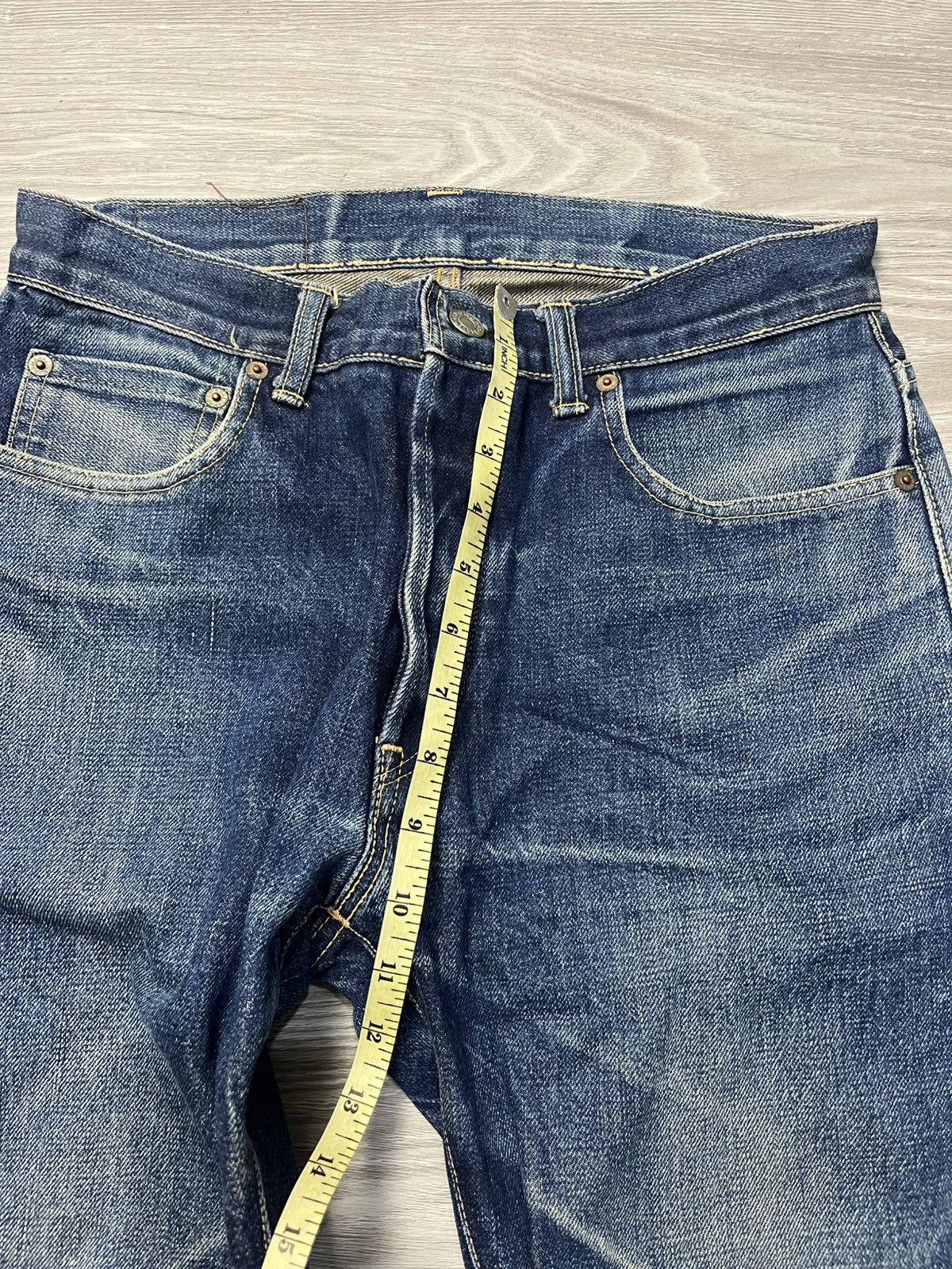 Blue Blue Japan Vintage HR Market Blue Blue Japan Selvedge faded Denim Jeans Size US 31 - 16 Thumbnail