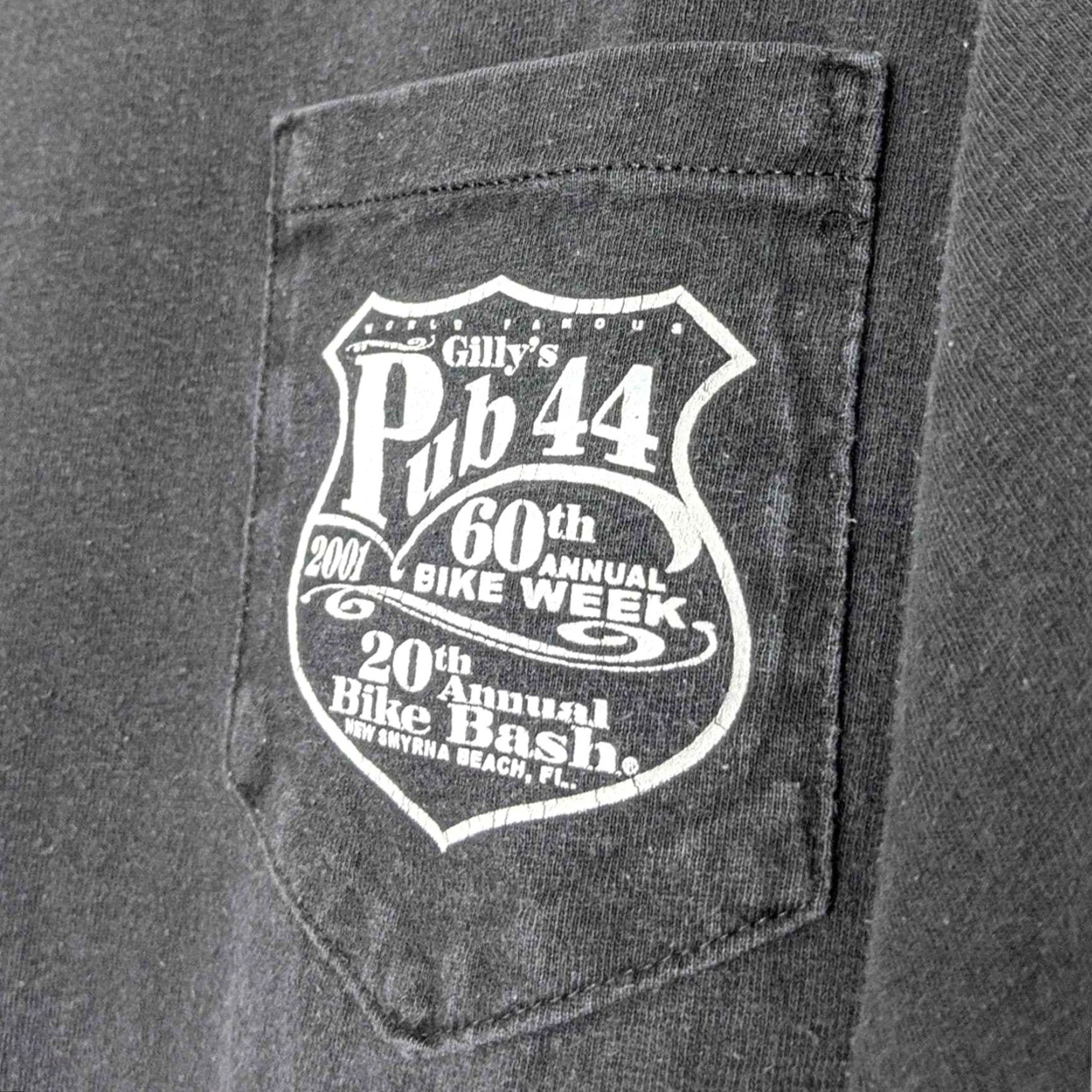 Harley Davidson VINTAGE Bike Week Pub 44 Smyrna Beach Pocket Harley Davidson Biker Motorcycle T-Shirt Unisex Adults XL Black Men's Womens? Size US XL / EU 56 / 4 - 4 Thumbnail