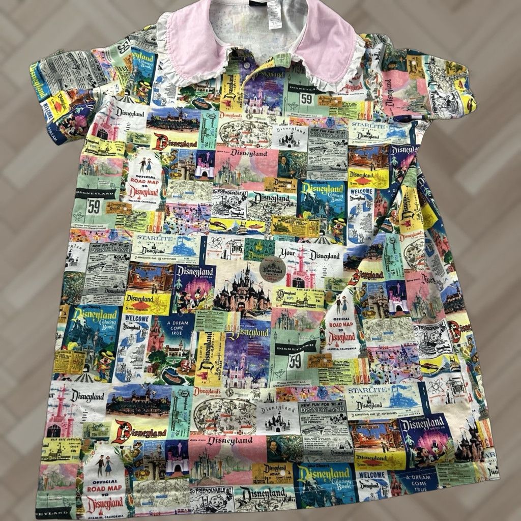 Disney Disney 100 All Over Disneyland Print Short Sleeve T Shirt Dress Women's 1X Size XL / US 12-14 / IT 48-50 - 1 Thumbnail