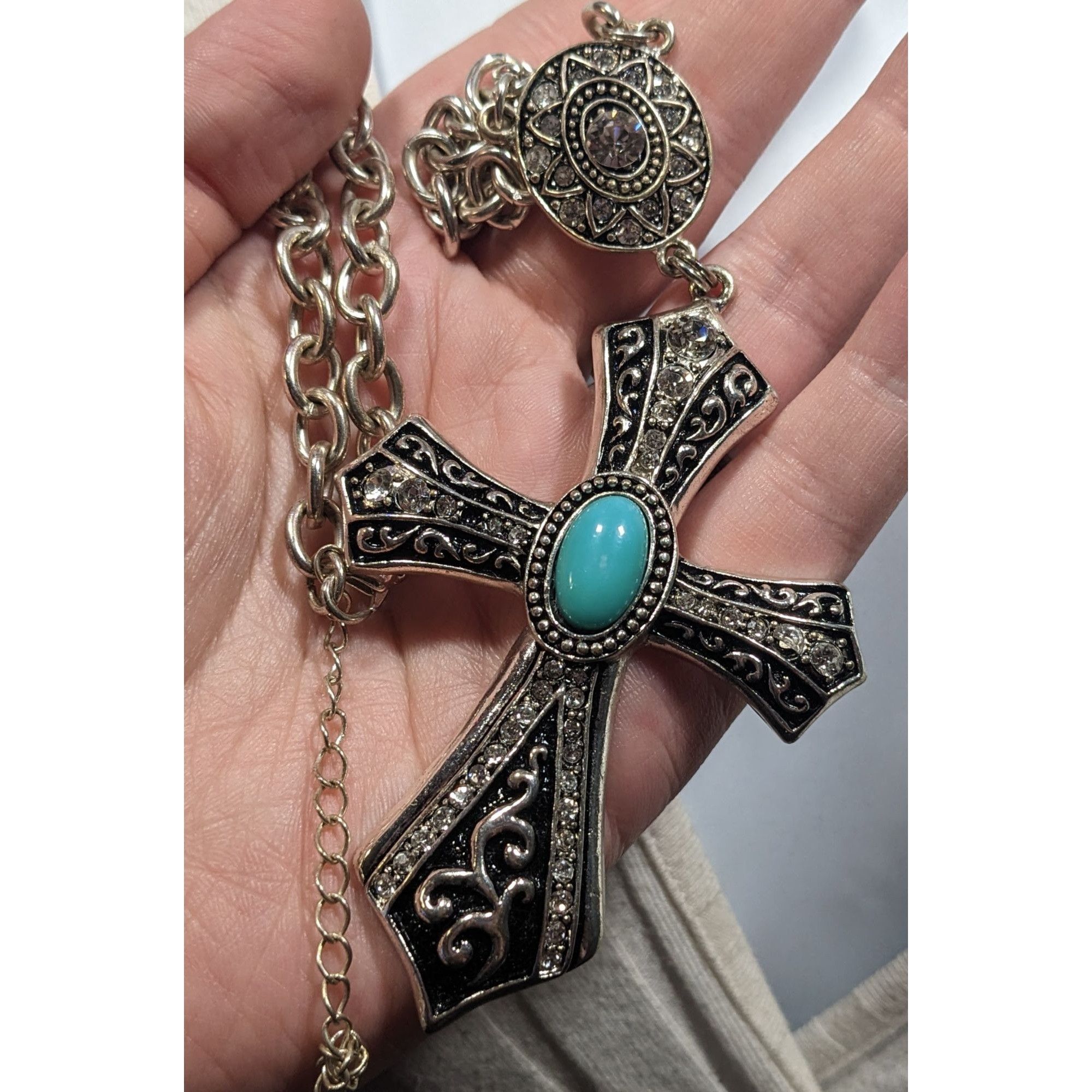 Other Southwestern Glam Rhinestone Cross Necklace Size ONE SIZE - 6 Thumbnail