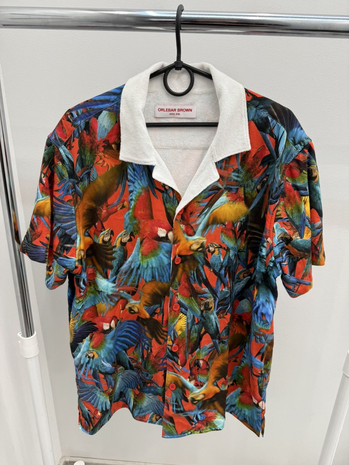 Orlebar Brown Orlebar Brown Travis Towelling Parrot Pandemonium Shirt Blue Size US XXL / EU 58 / 5 - 1 Thumbnail