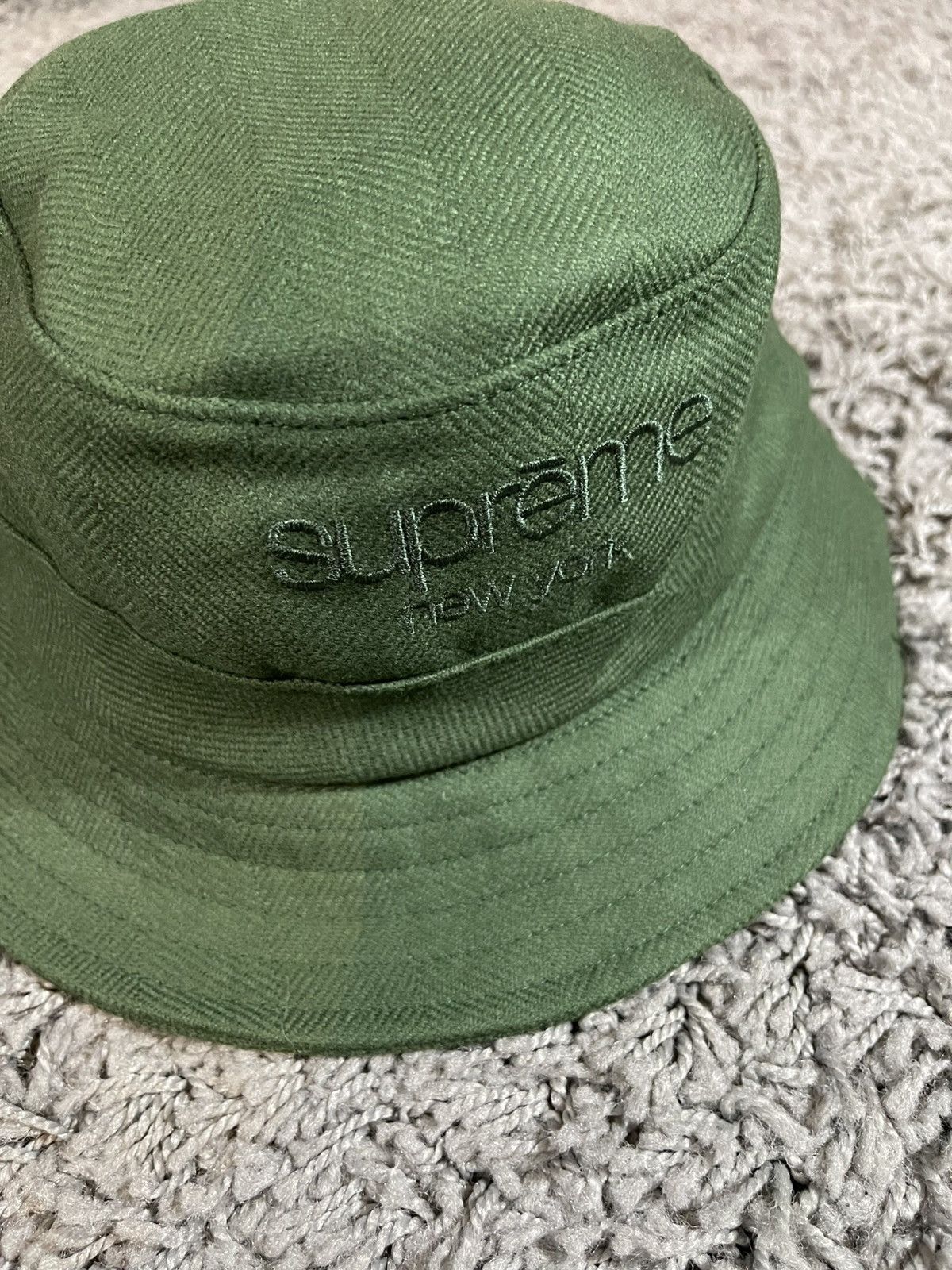 Supreme 2014FW Supreme Lori Piana Wool Herringbone Cusher Bucket Hat Size ONE SIZE - 2 Thumbnail