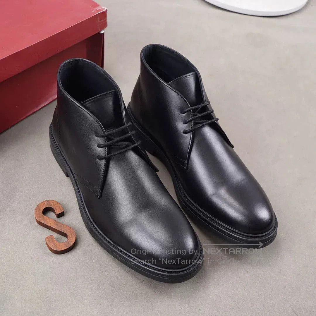 Testoni Black Leather Chukka Boots by A Testoni. Size US 11 / EU 44 - 1 Thumbnail