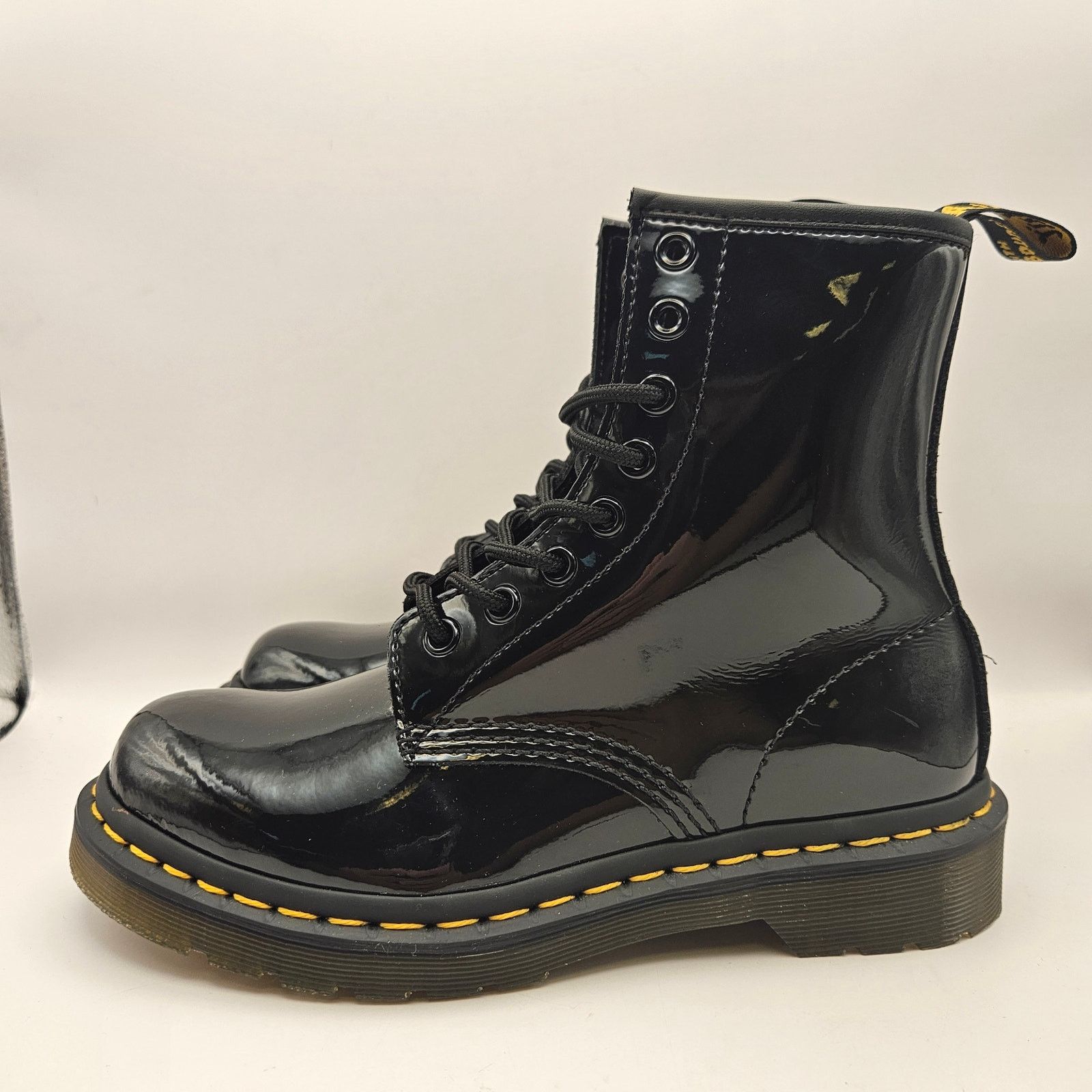 Dr. Martens DR MARTENS WOMEN'S 6 1460 W BLACK PATENT LEATHER COMBAT BOOT Size US 6 / IT 36 - 2 Thumbnail