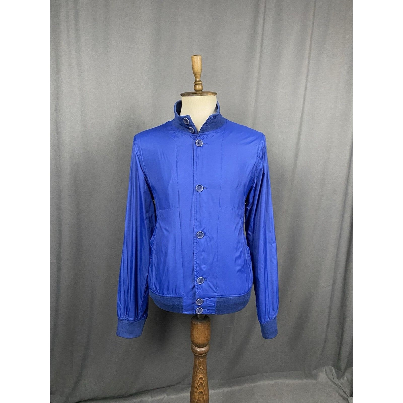 Aspesi Alberto Aspesi Men's Blue High Neck Bomber Jacket Size 2XL Size US XXL / EU 58 / 5 - 1 Thumbnail