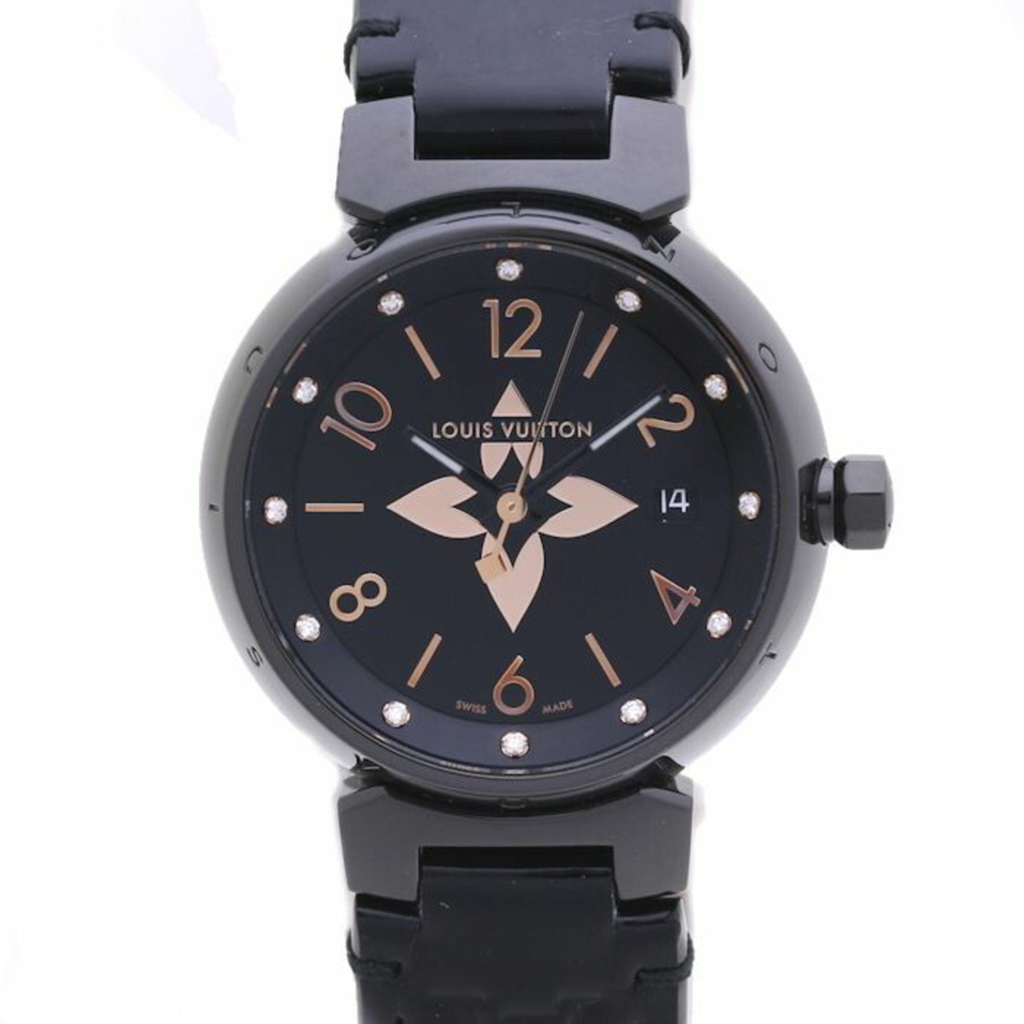 image of Louis Vuitton Tambour All Black Pmqa047Z Women's 38403 Watch