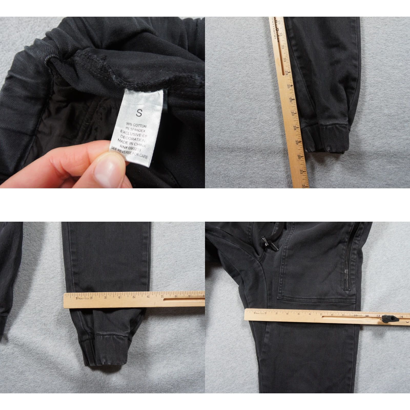 Been Trill Been Trill Pants Mens Small Black Jean Jogger Streetwear Drawstring Stretch Size US 36 / EU 52 - 8 Thumbnail