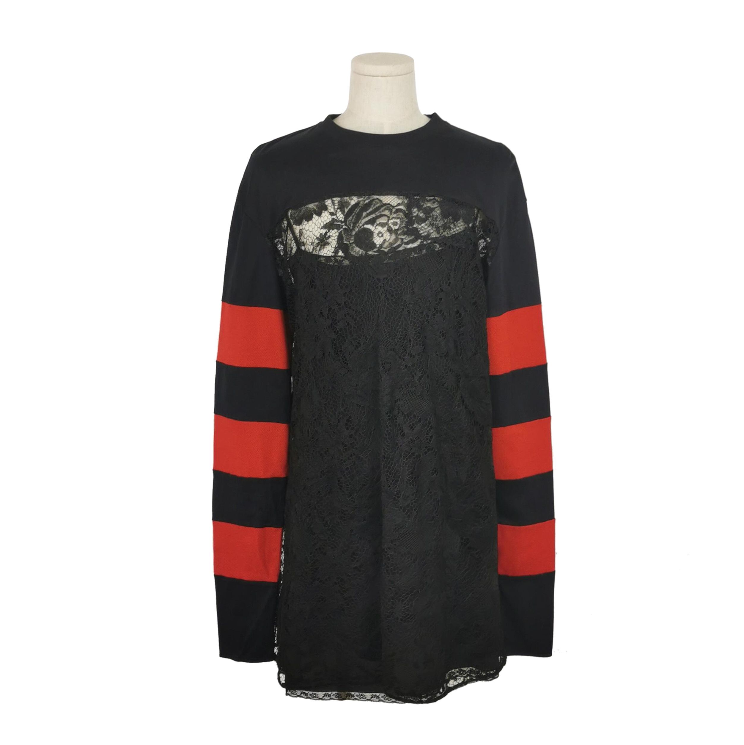 Prada Prada Color-Blocked Lace T-Shirt - dmc Size XXS / US 00 / IT 34 - 1 Thumbnail