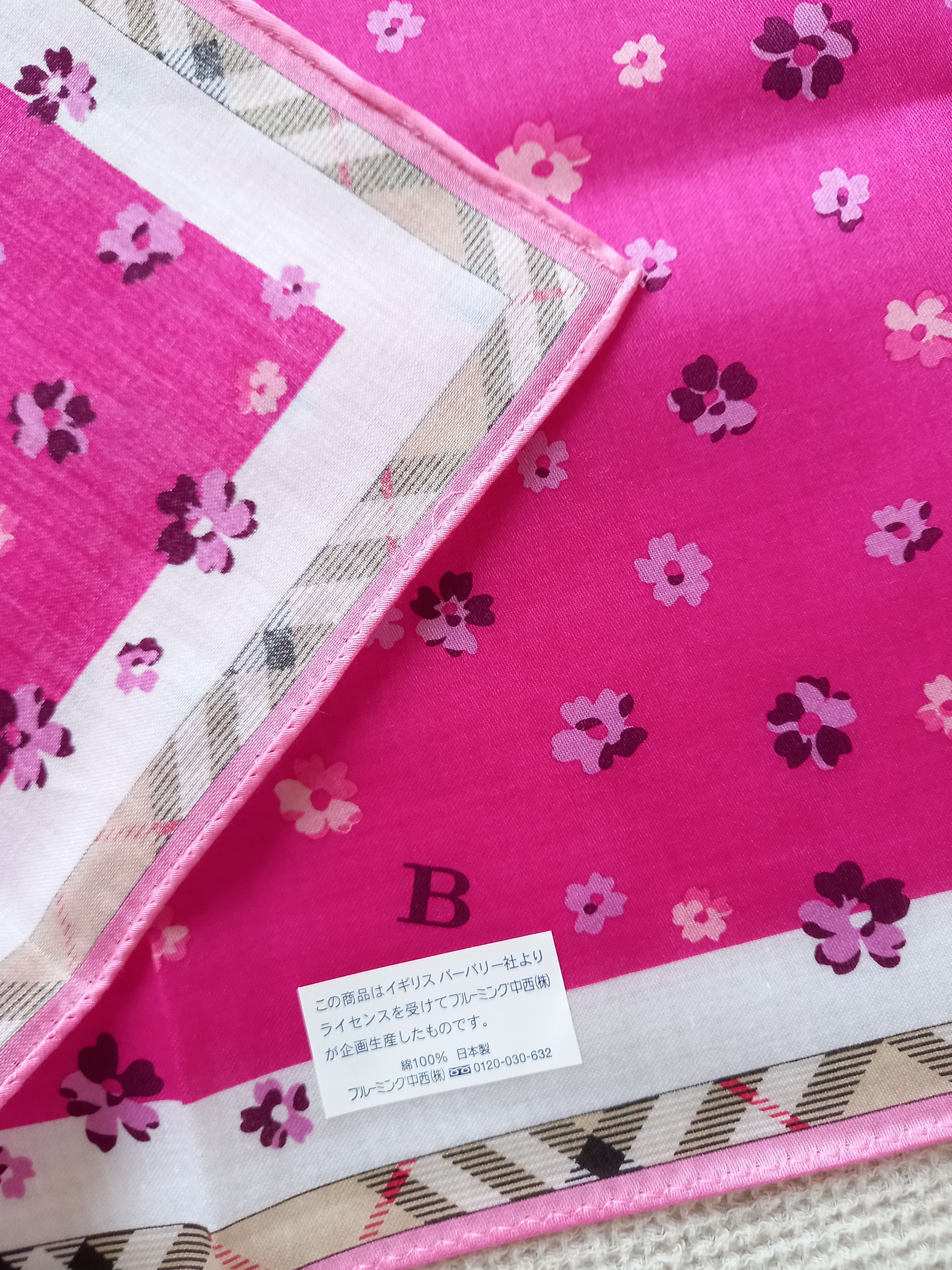 Burberry × Vintage Burberry bandana handkerchief scarf pink floral nova check Size ONE SIZE - 2 Thumbnail