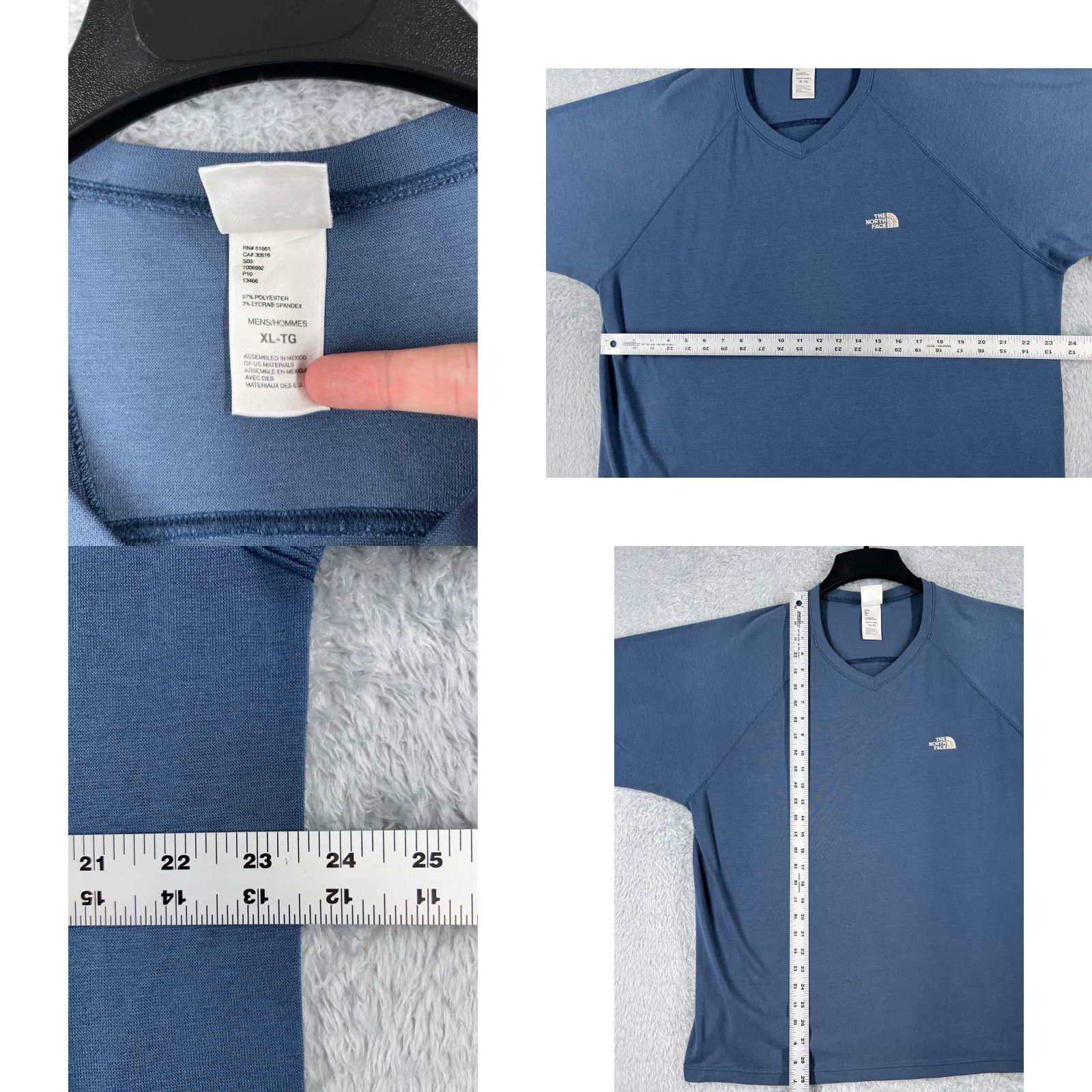 The North Face The North Face Shirt Men XL Blue Short Sleeve V-Neck Vaporwick Polyester Logo All Seasons Breathable Mens Size US XL / EU 56 / 4 - 8 Thumbnail
