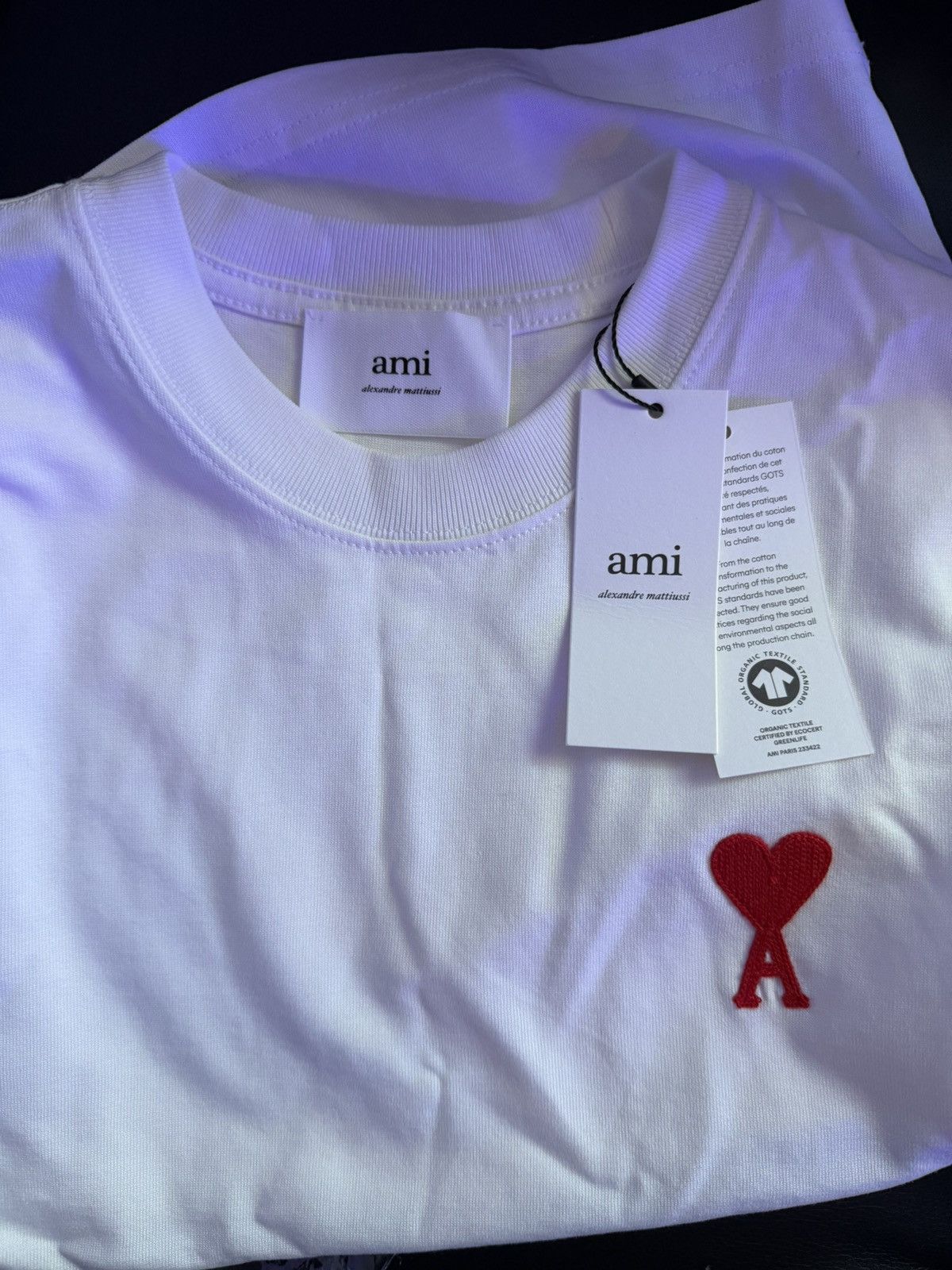 AMI Ami (Alexandre Mattiussi) Paris T-Shirt, embroidered logo Size US XXS / EU 40 - 2 Thumbnail