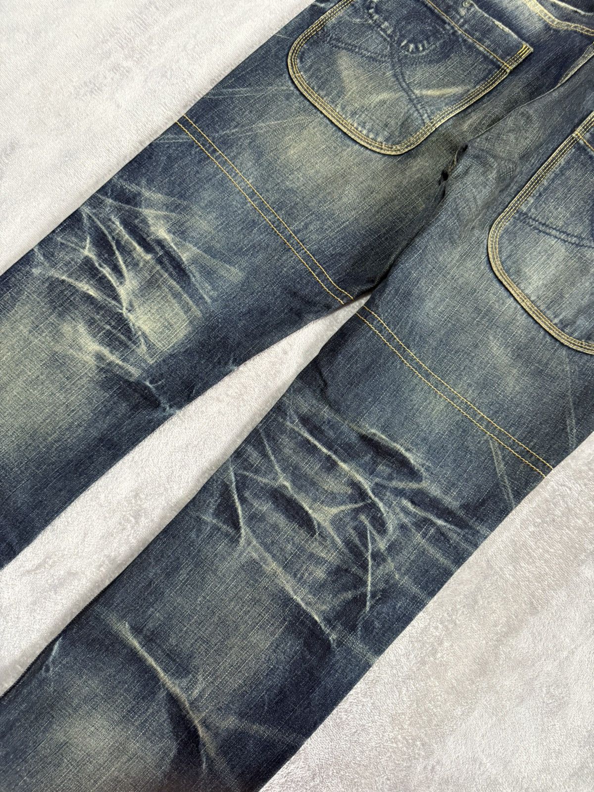 Japanese Brand Takeo Kikuchi Japan Claw Mark Mud Wash Loose Jeans Size US 34 / EU 50 - 11 Thumbnail
