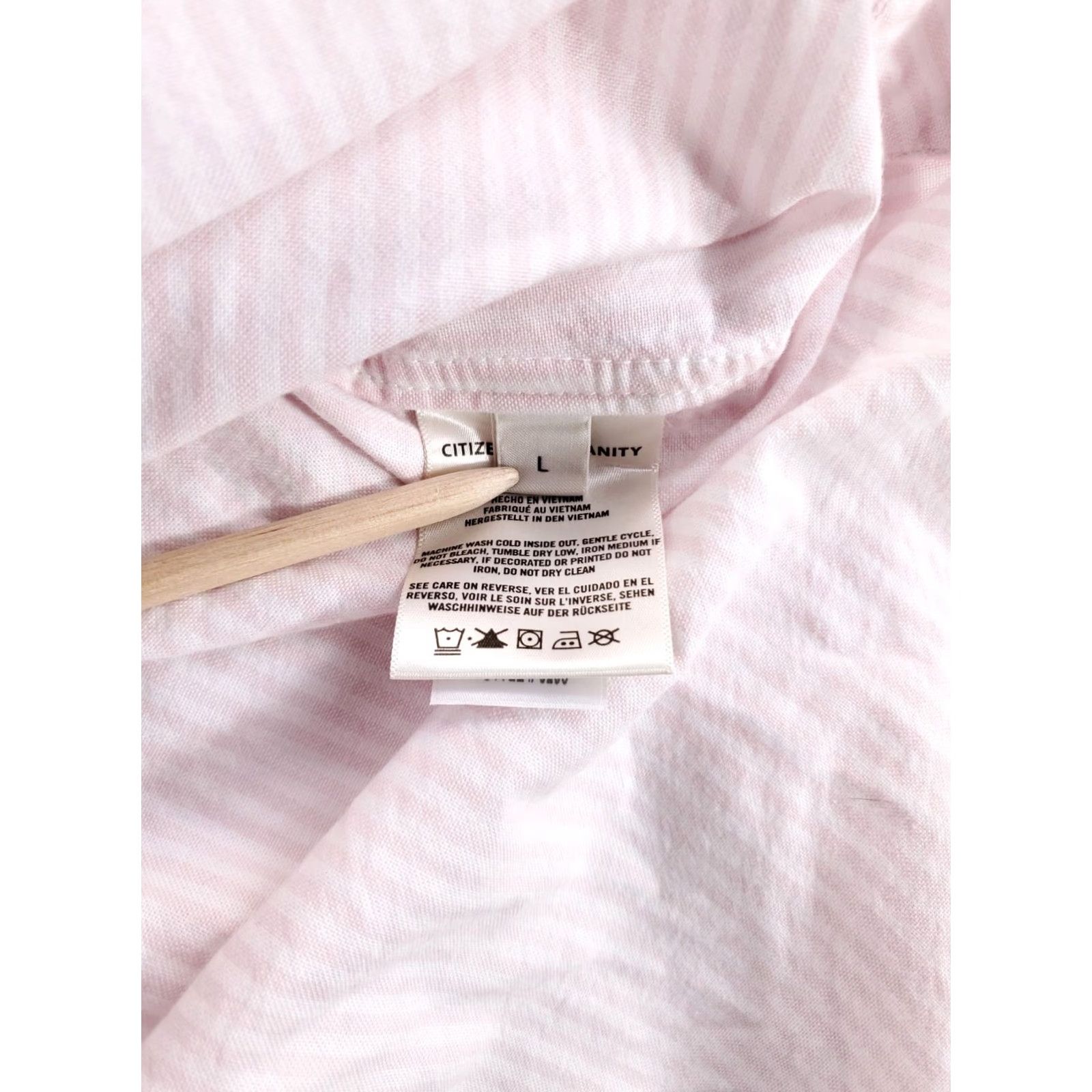 Citizens Of Humanity COH Kayla Shrunken Striped Shirt Womens L | Citizens of Humanity | Pink White Multicolor Button-Up Shirt Ladies L Size L / US 10 / IT 46 - 3 Thumbnail