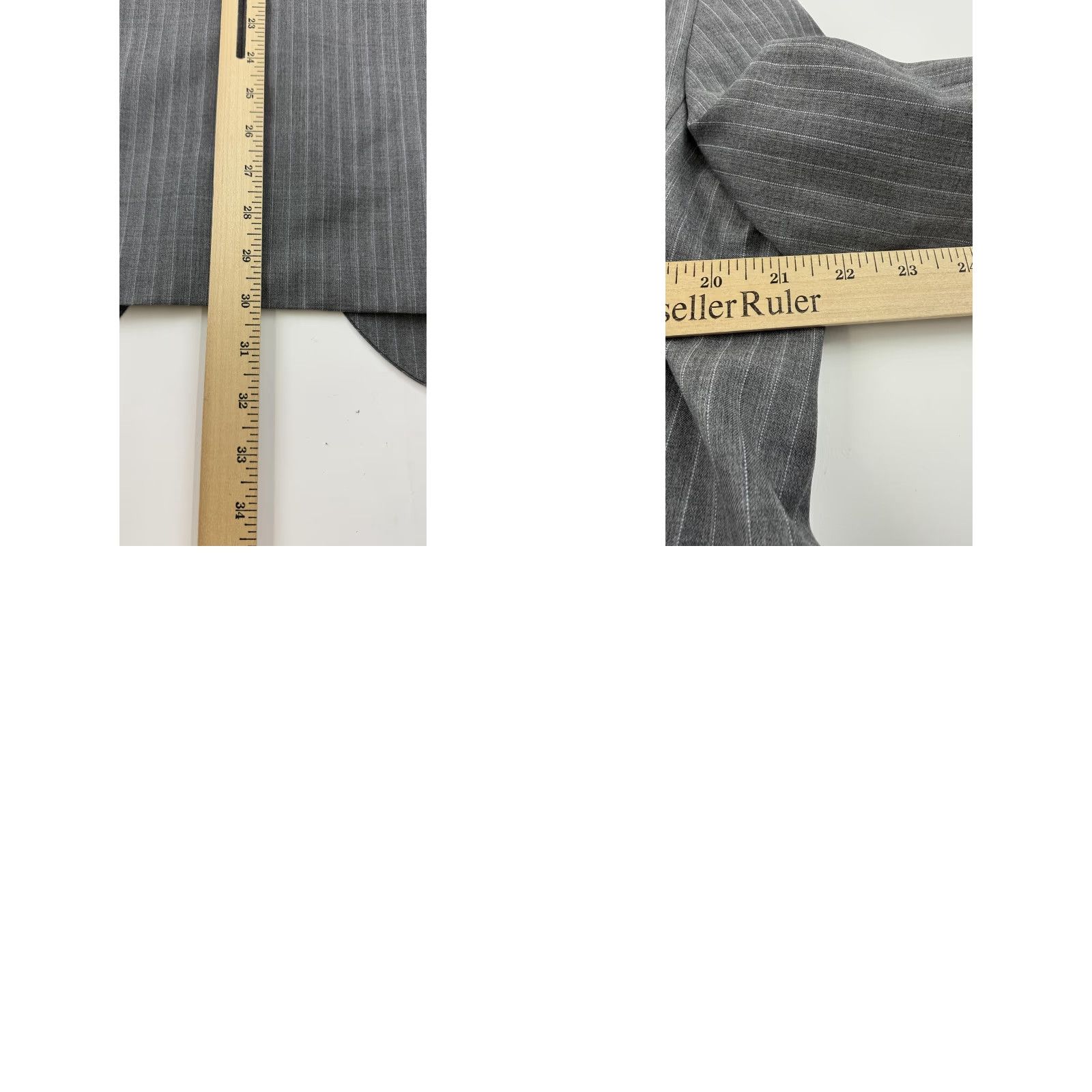 Jack Victor VINTAGE Jack Victor Blazer Mens 42R Gray Pinstripe Wool Two-Button Notch Lapel Ryan CT Jacket Suit Jacket Size 42R - 9 Thumbnail