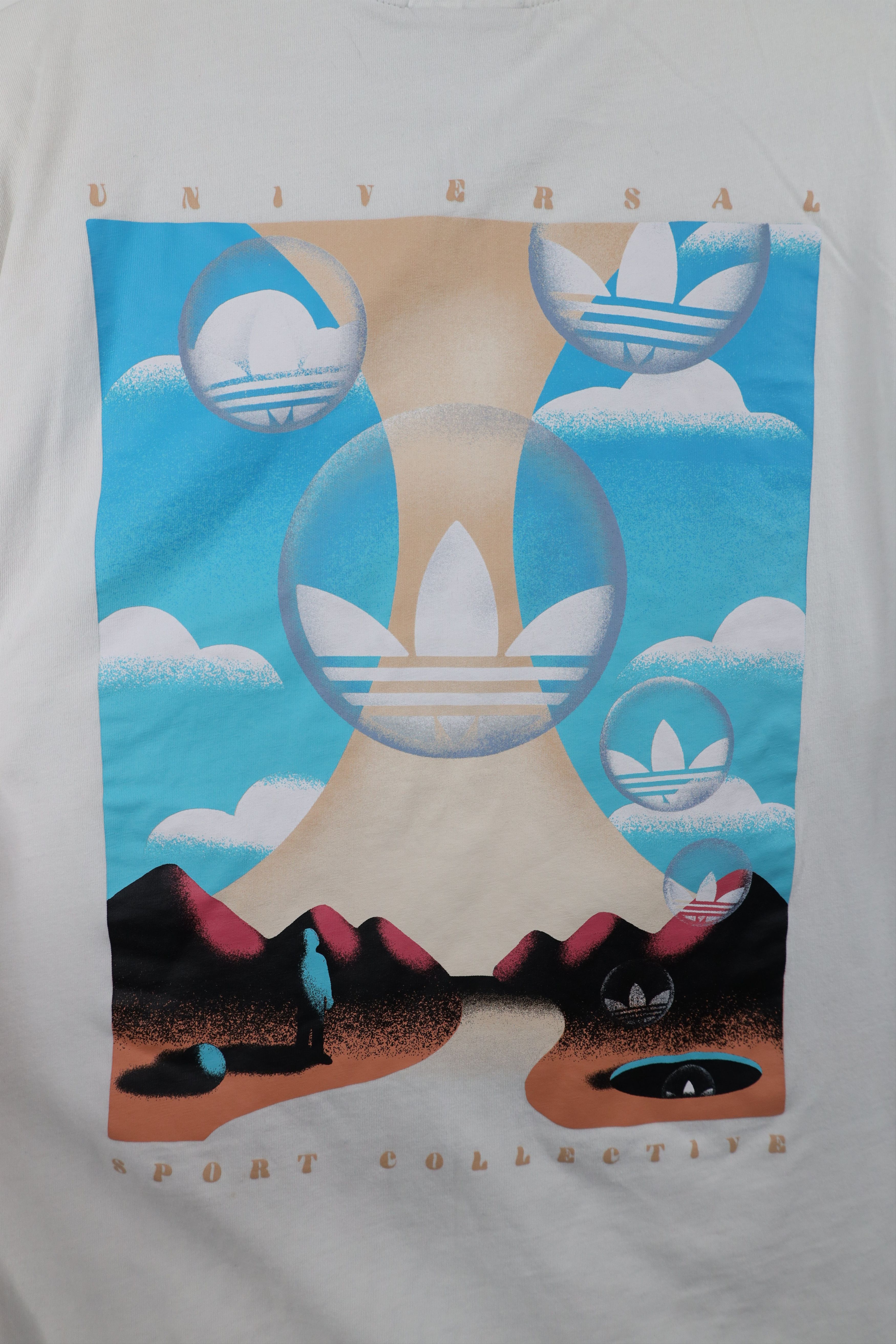 Adidas × Vintage Vintage Y2K Adidas Salvador Dali Style Art T-Shirt White Size US M / EU 48-50 / 2 - 11 Thumbnail