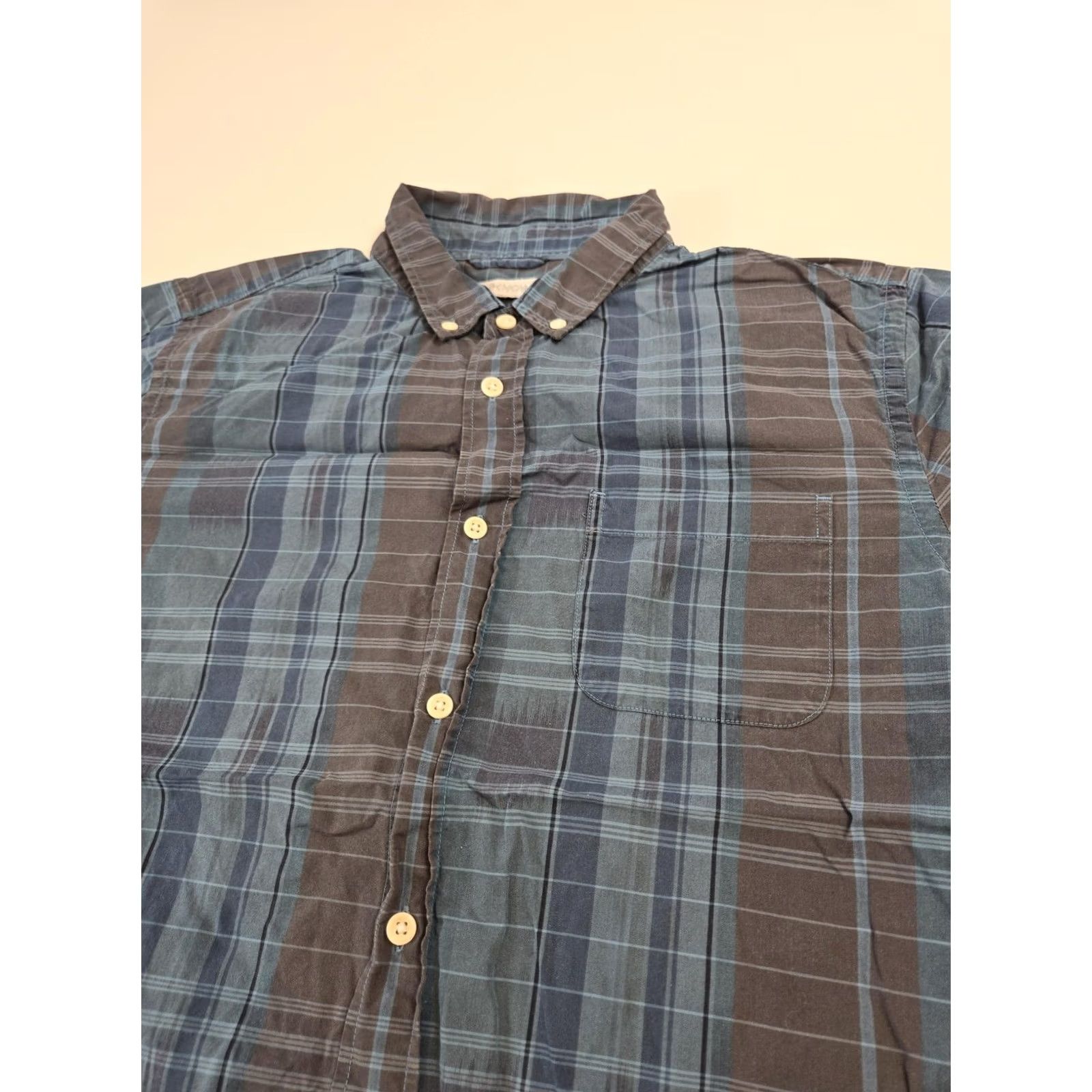 Outerknown Outerknown Shirt Mens M Blue Plaid Organic Cotton Button Front Casual Size US M / EU 48-50 / 2 - 2 Thumbnail