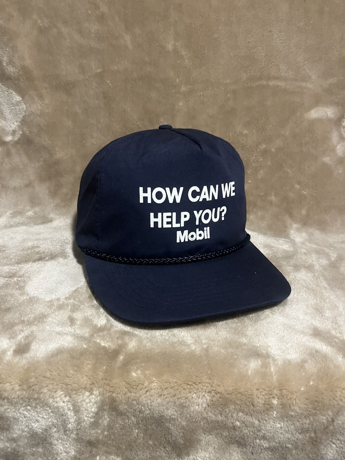 Other Vintage How Can We Help You Mobil Oil Trucker cord SnapBack Size ONE SIZE - 1 Thumbnail