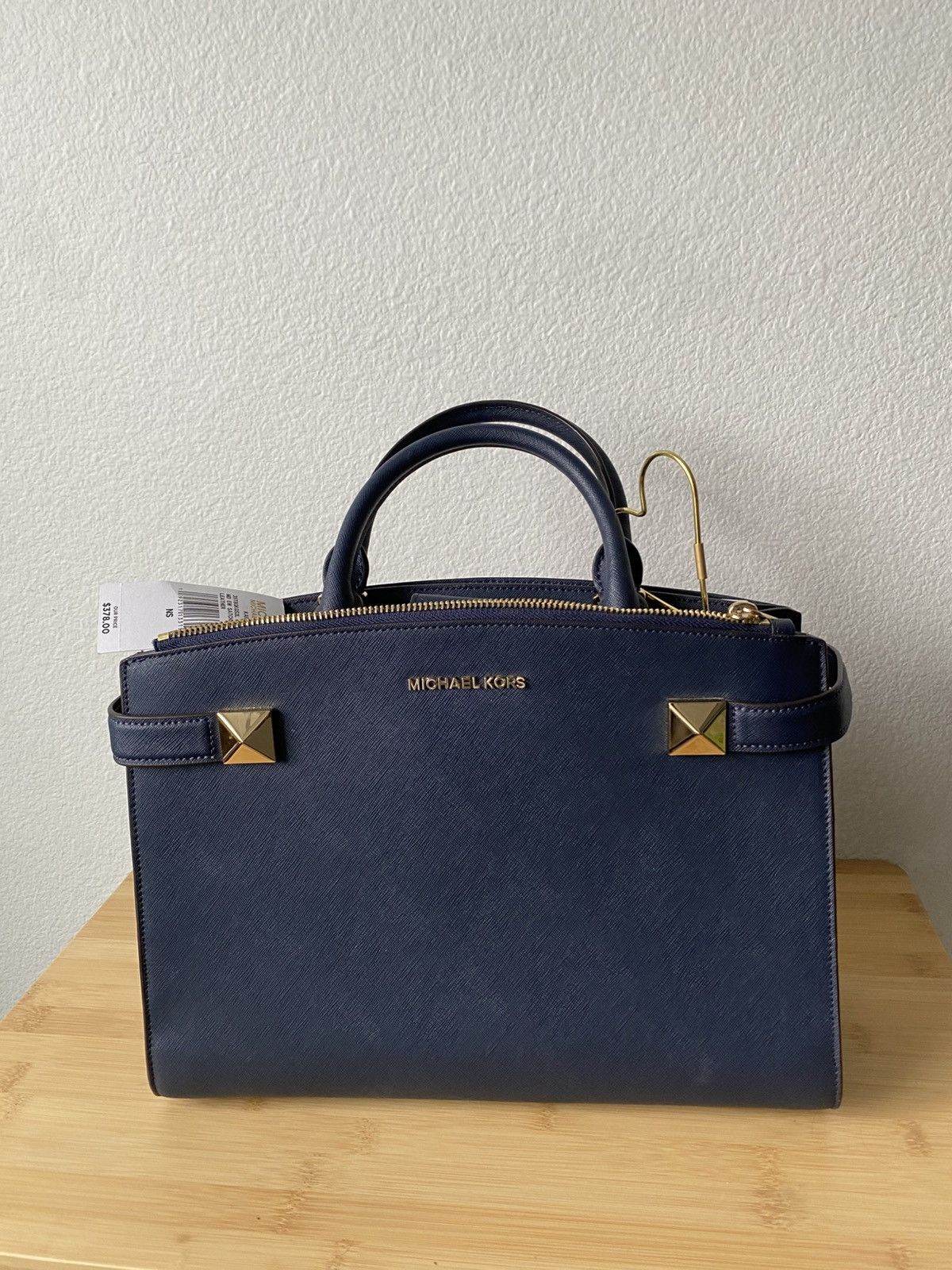 Michael Kors Navy Blue Karla Satchel With Tags, Women's