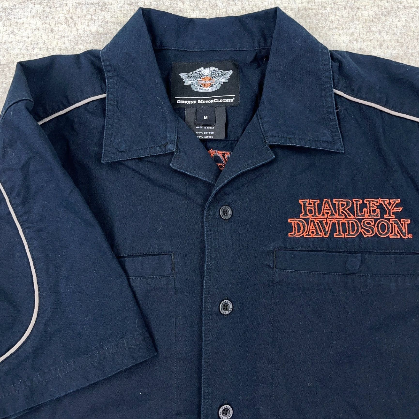 Harley Davidson Harley-Davidson Shirt Men Medium Black Button Up Fire Flame Winged Skull Y2K Size US M / EU 48-50 / 2 - 4 Thumbnail