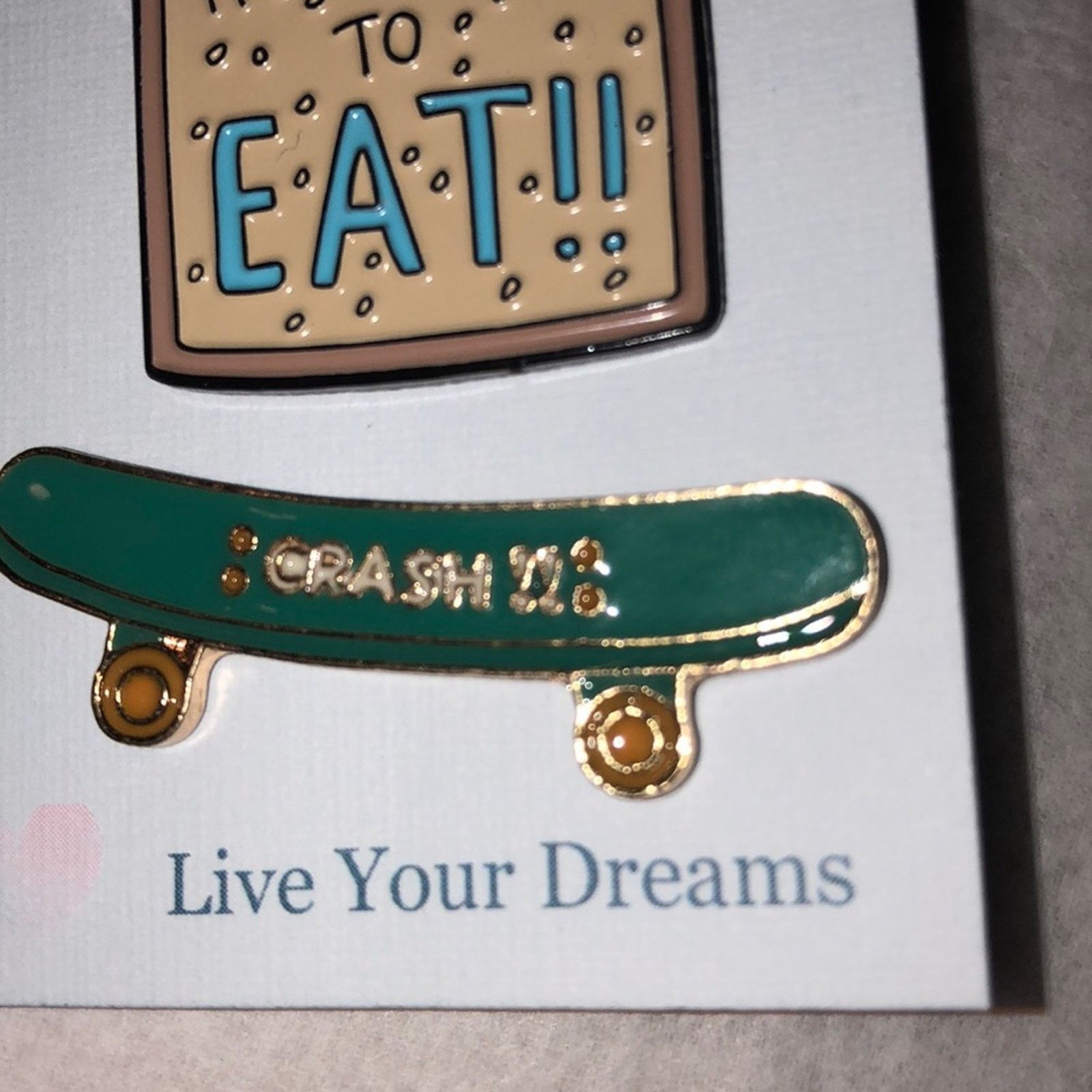 Other 3 Piece Pin Brooch Sleep Toast Skateboard Size ONE SIZE - 4 Thumbnail