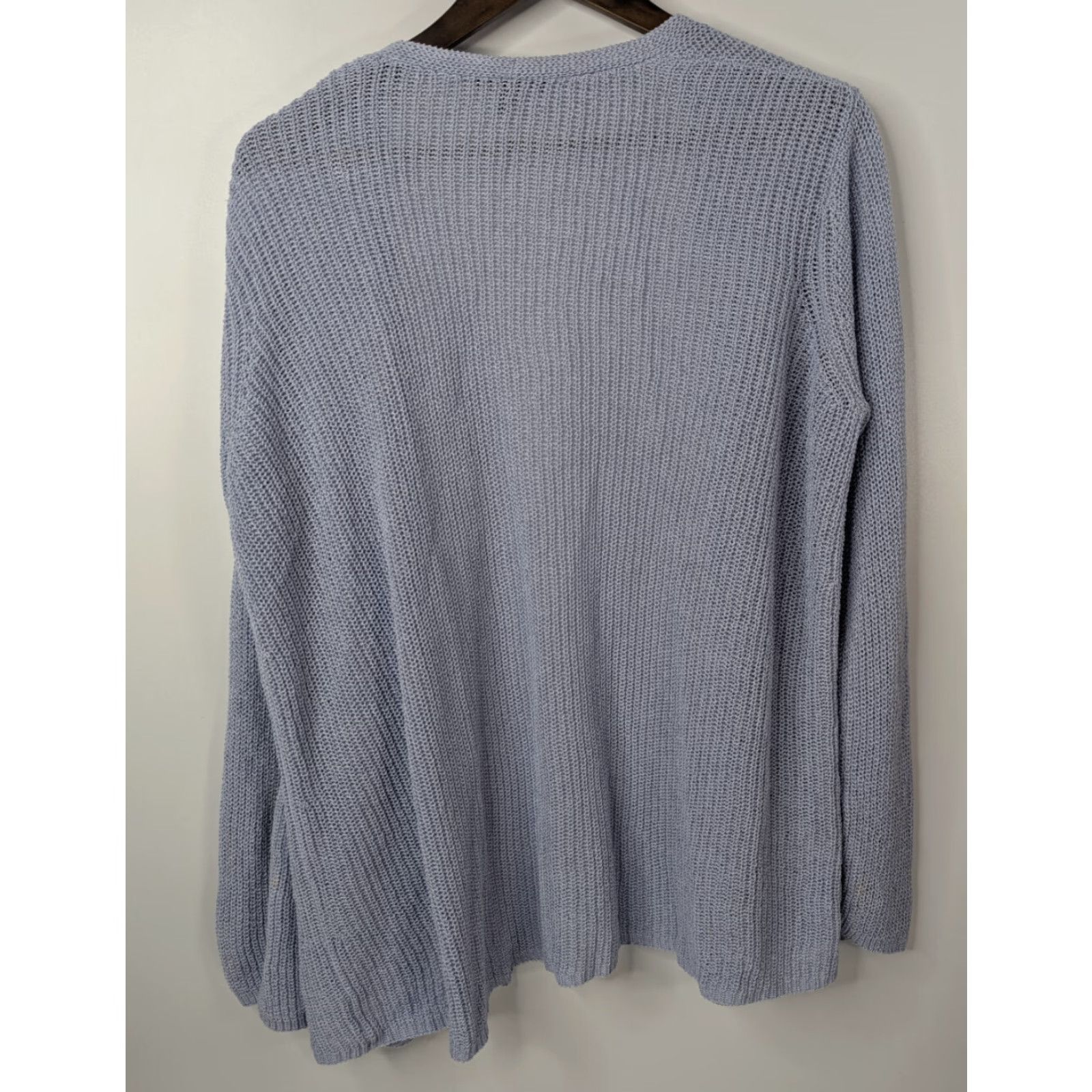 Eileen Fisher Eileen Fisher Blue Cardigan Open Front Size Medium Linen Cotton Blend Women Sweater Size M / US 6-8 / IT 42-44 - 5 Thumbnail