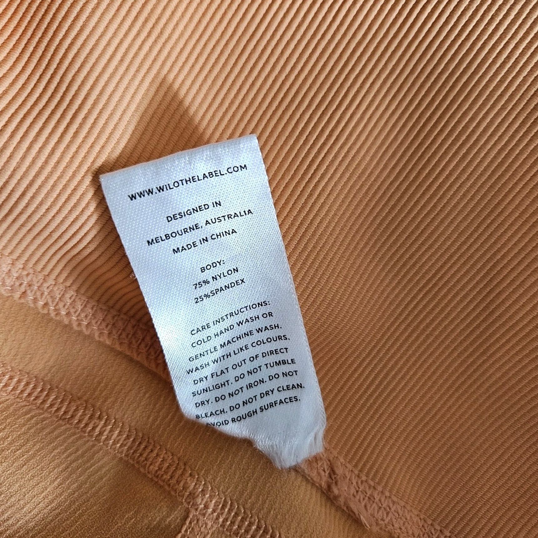 Vintage Wilo The Label Leggings Womens Orange Ribbed High Rise Ruched Hem Size M Regular Inseam 24" Ankle Activewear Size 32" / US 10 / IT 46 - 6 Thumbnail