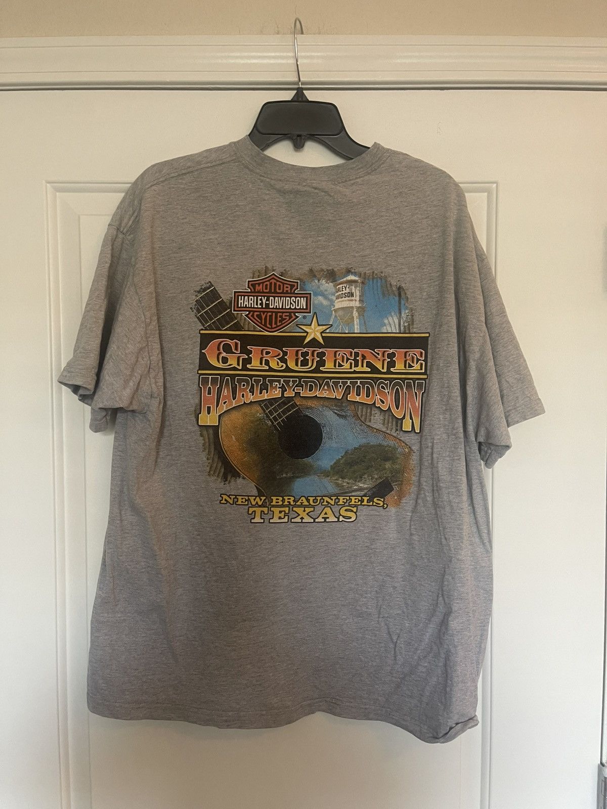 Harley Davidson × Vintage Harley-Davidson Mens T-Shirt Gruene New Braunfels Texas Size US XL / EU 56 / 4 - 5 Thumbnail