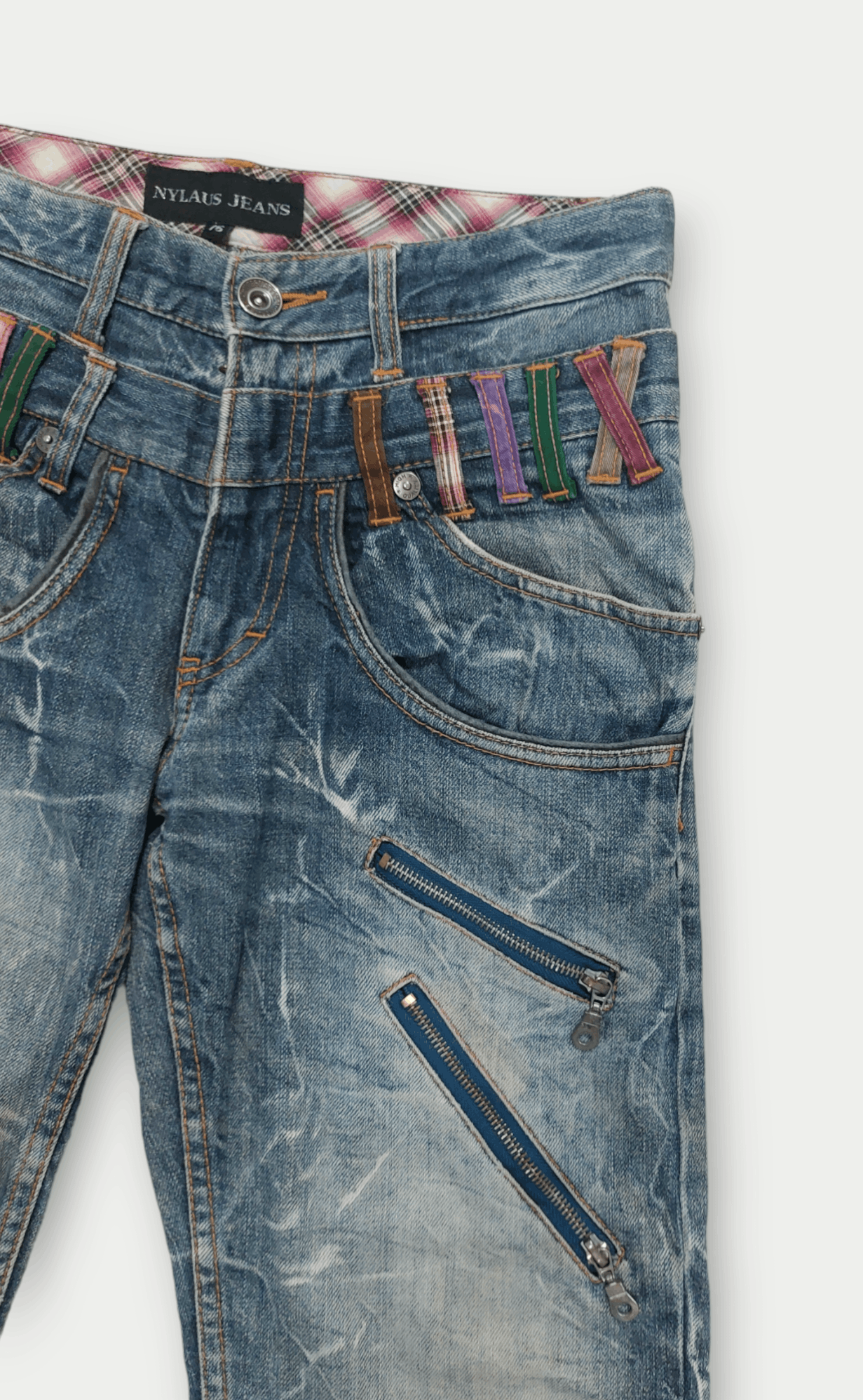Japanese Brand Nylaus Double Waist Denim Size US 30 / EU 46 - 6 Thumbnail