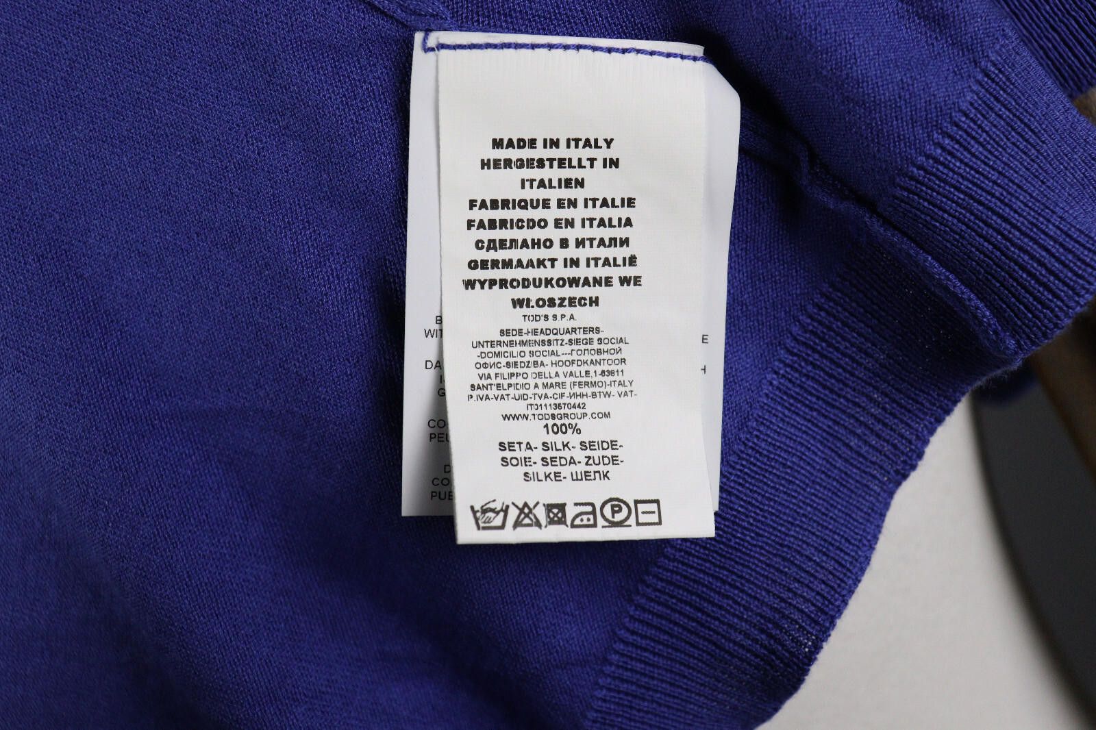 Fay Fay Blue 100% Silk Women's Knit Drape Sweater Size M Size M / US 6-8 / IT 42-44 - 9 Thumbnail