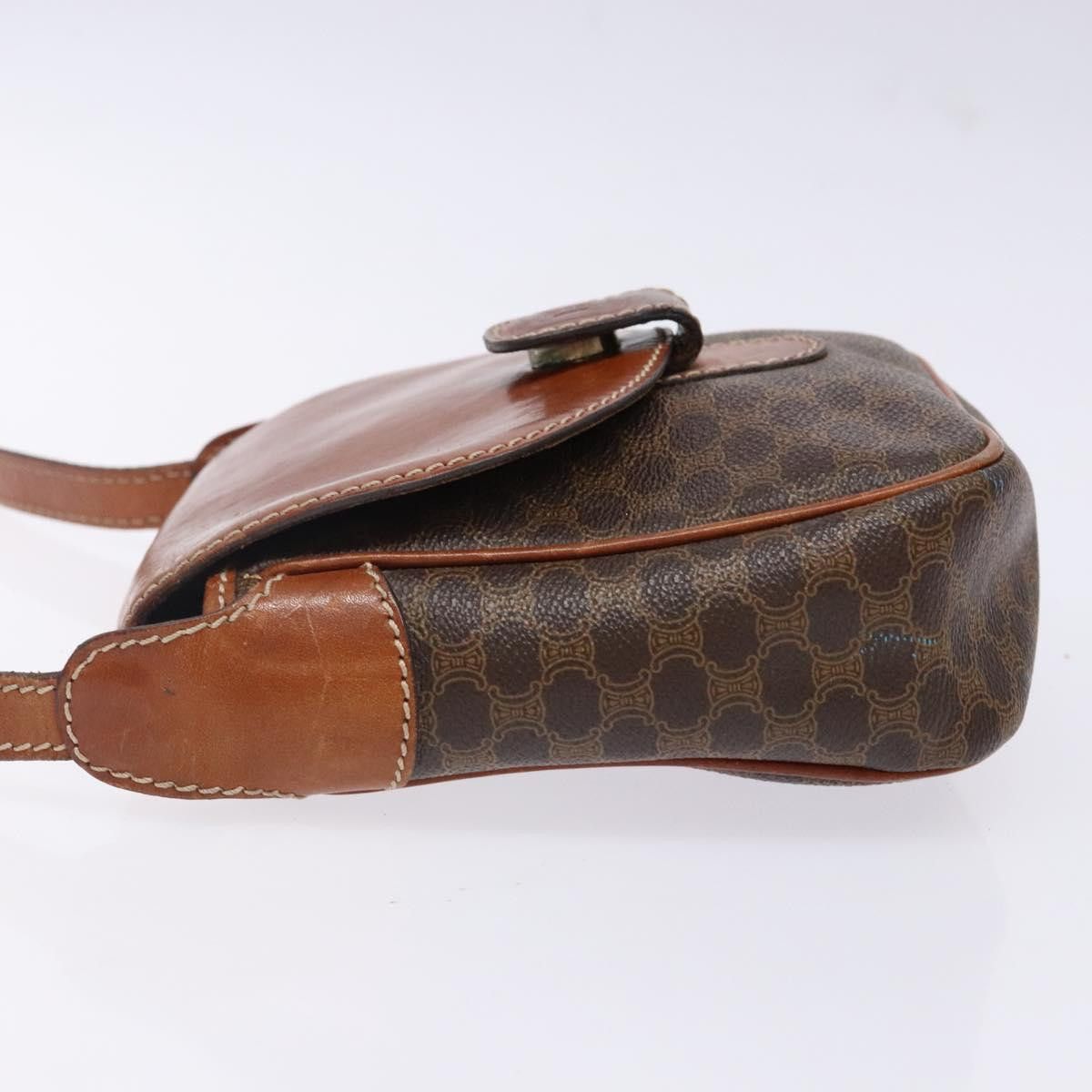 Celine CELINE Macadam Canvas Shoulder Bag Pvc Leather Brown Gold Size ONE SIZE - 5 Thumbnail